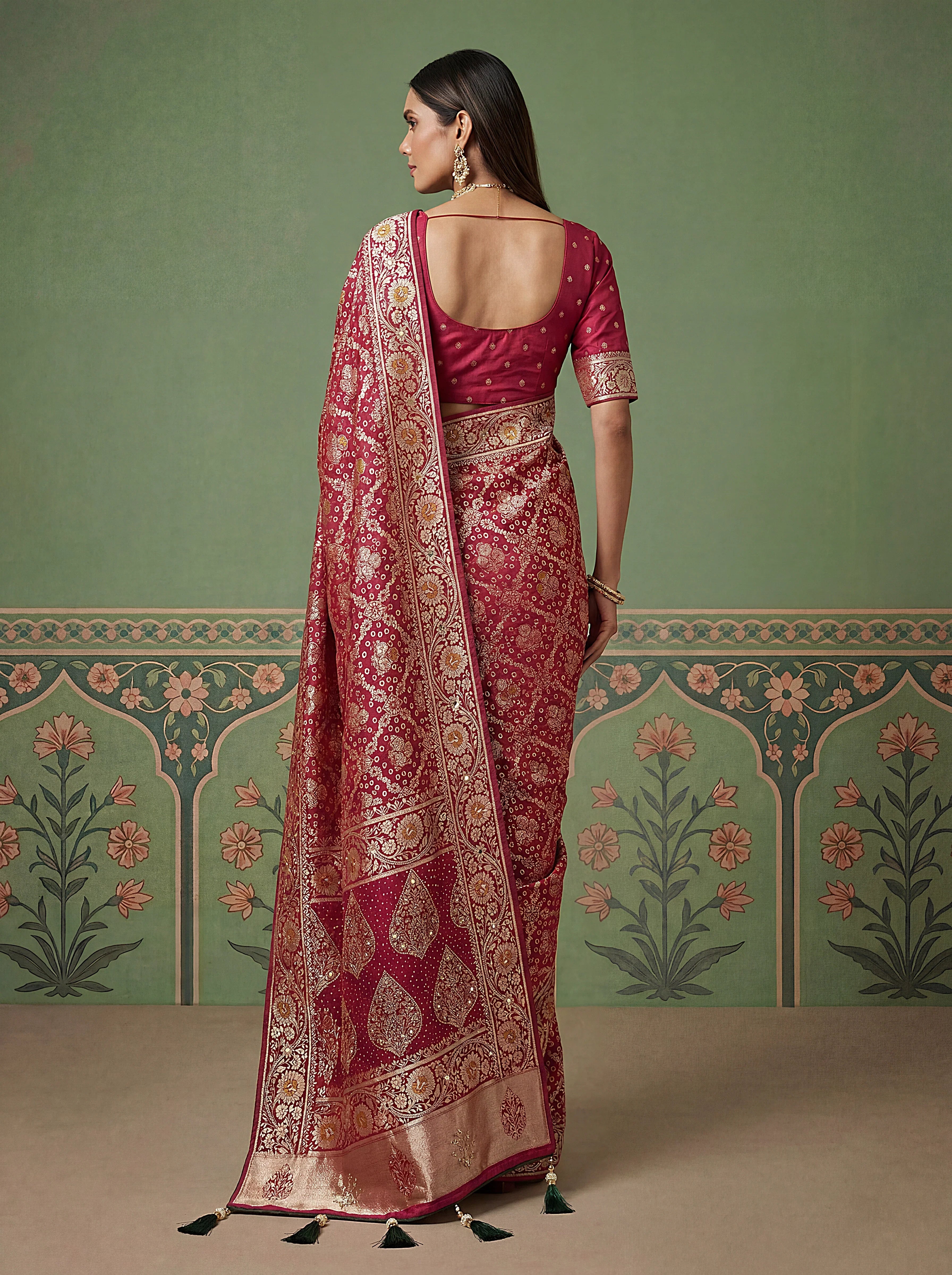 Pink Alluring Zari Work Silk Event Wear Saree With Blouse