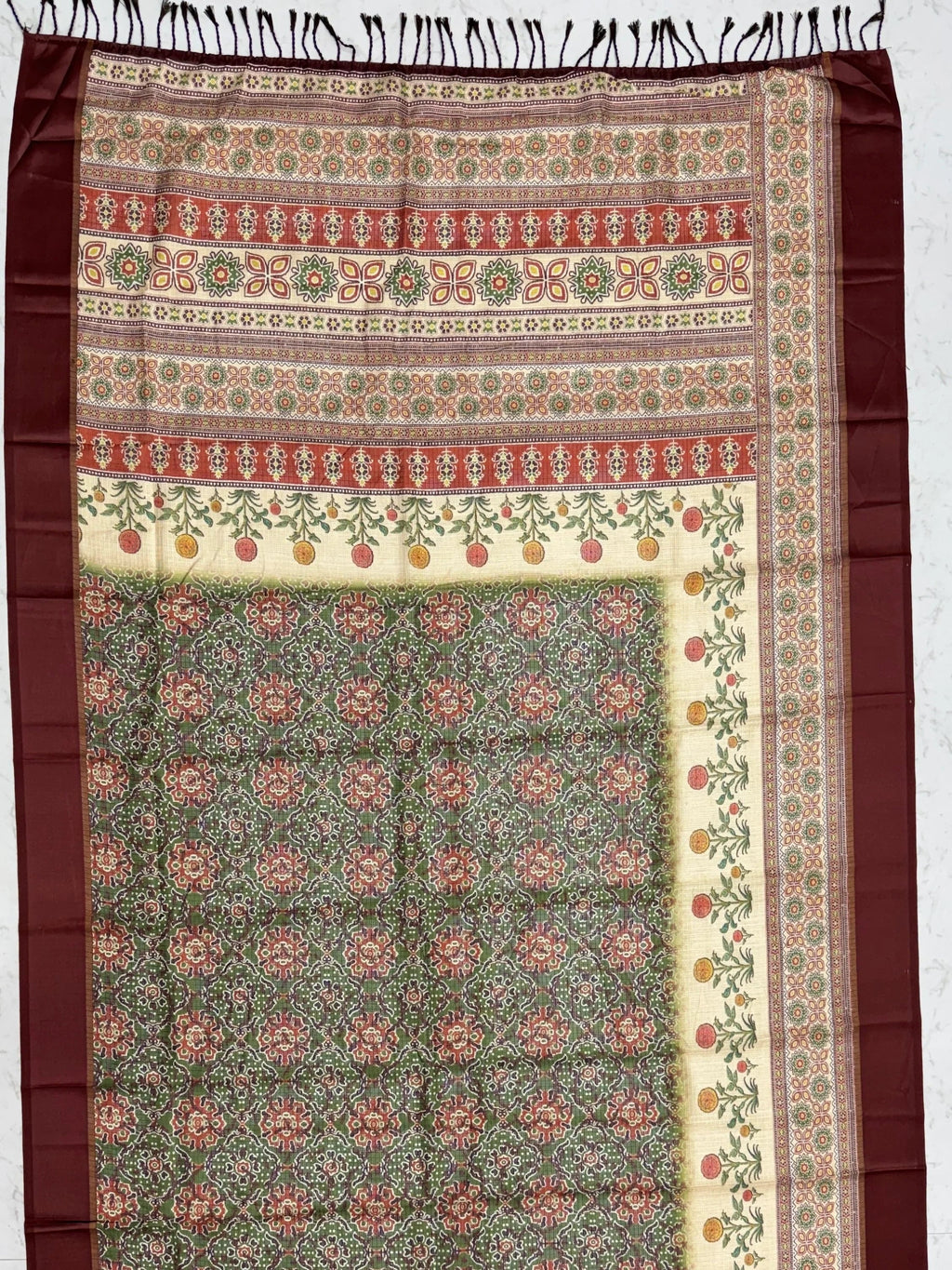 Green Bewitching Digital Printed Silk Traditional Saree With Blouse