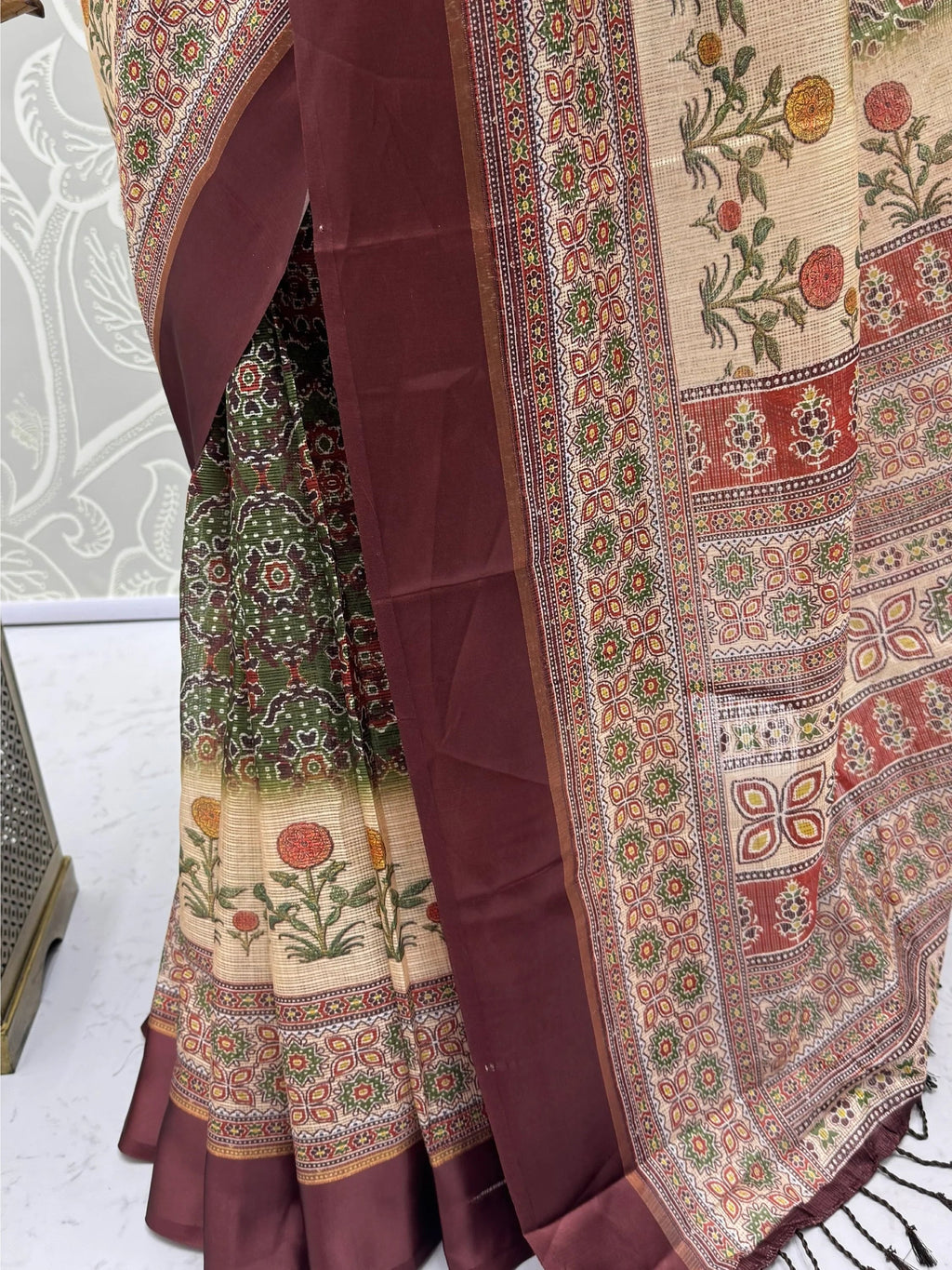 Green Bewitching Digital Printed Silk Traditional Saree With Blouse