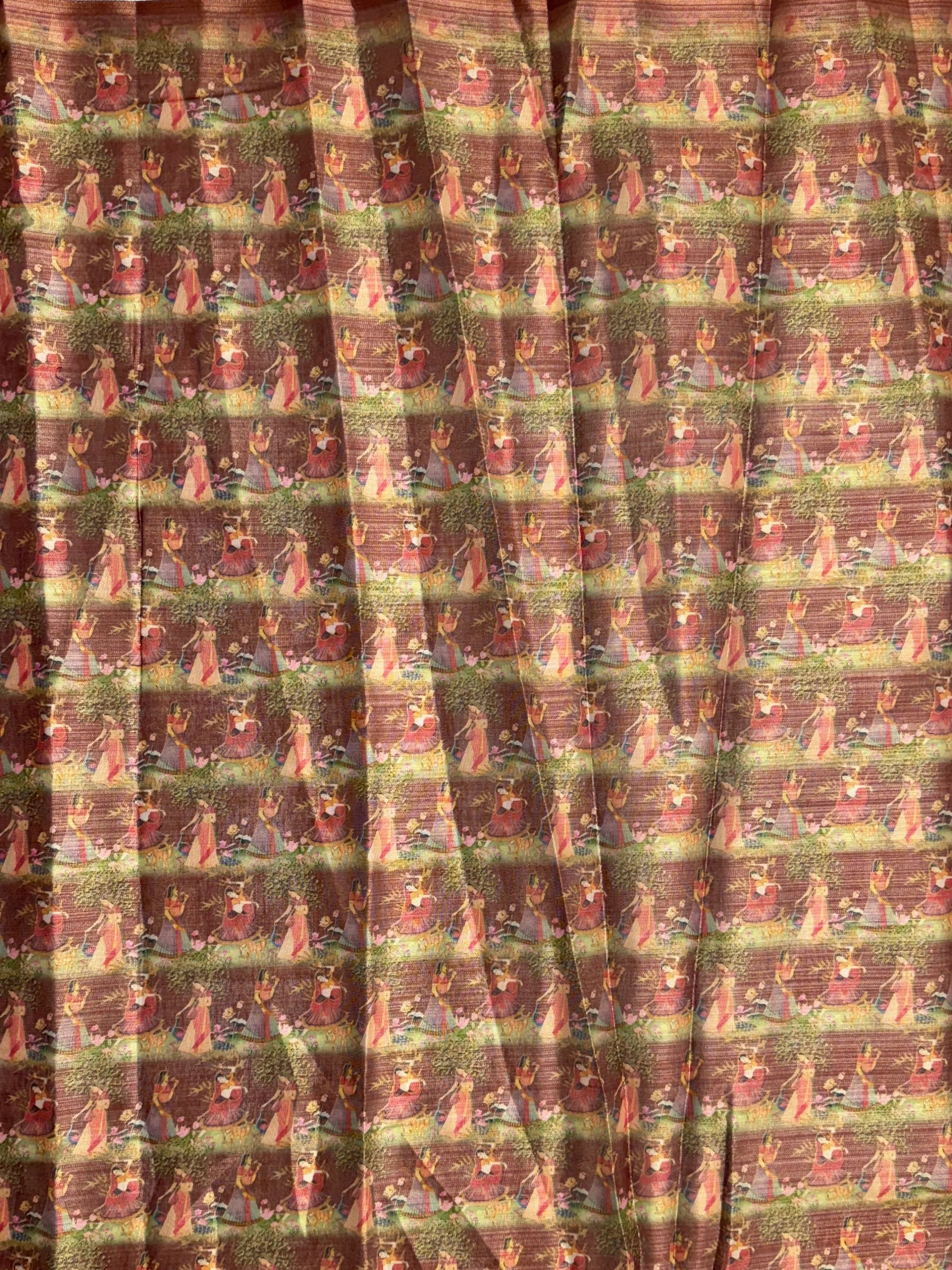 Classic Coral Red Digital Printed Silk Casual Wear Saree With Blouse