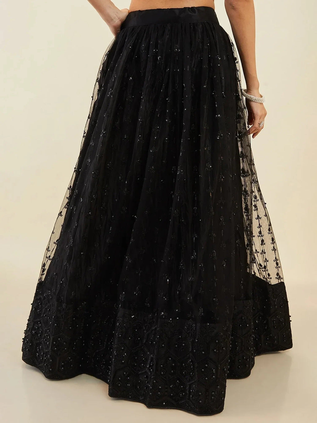 Black Ravishing Sequins Net Reception Wear Lehenga Choli With Dupatta