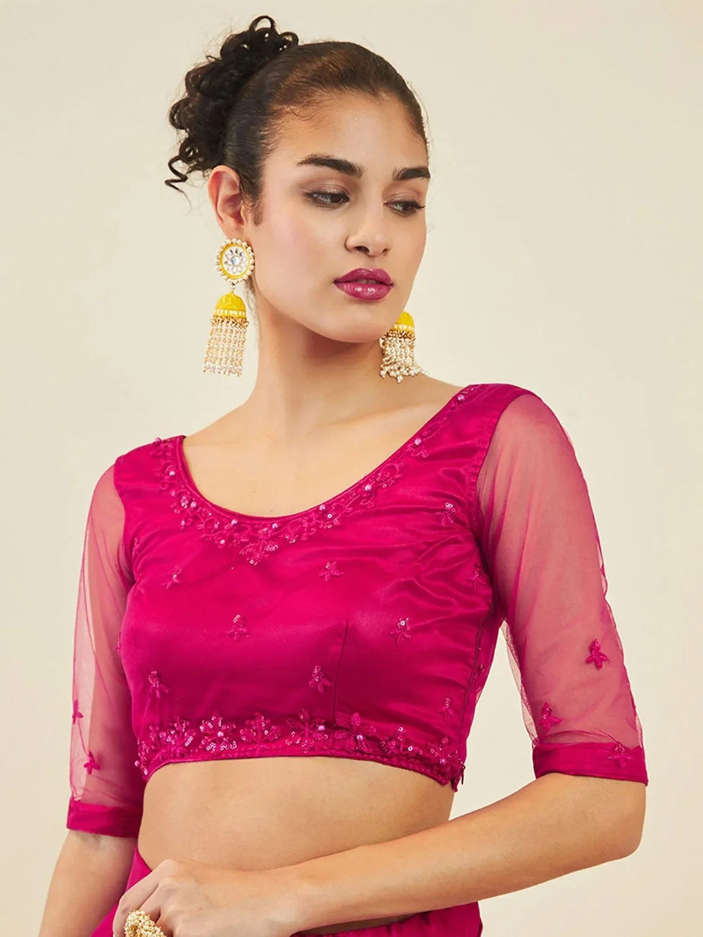 Pink Ravishing Sequins Net Reception Wear Lehenga Choli With Dupatta