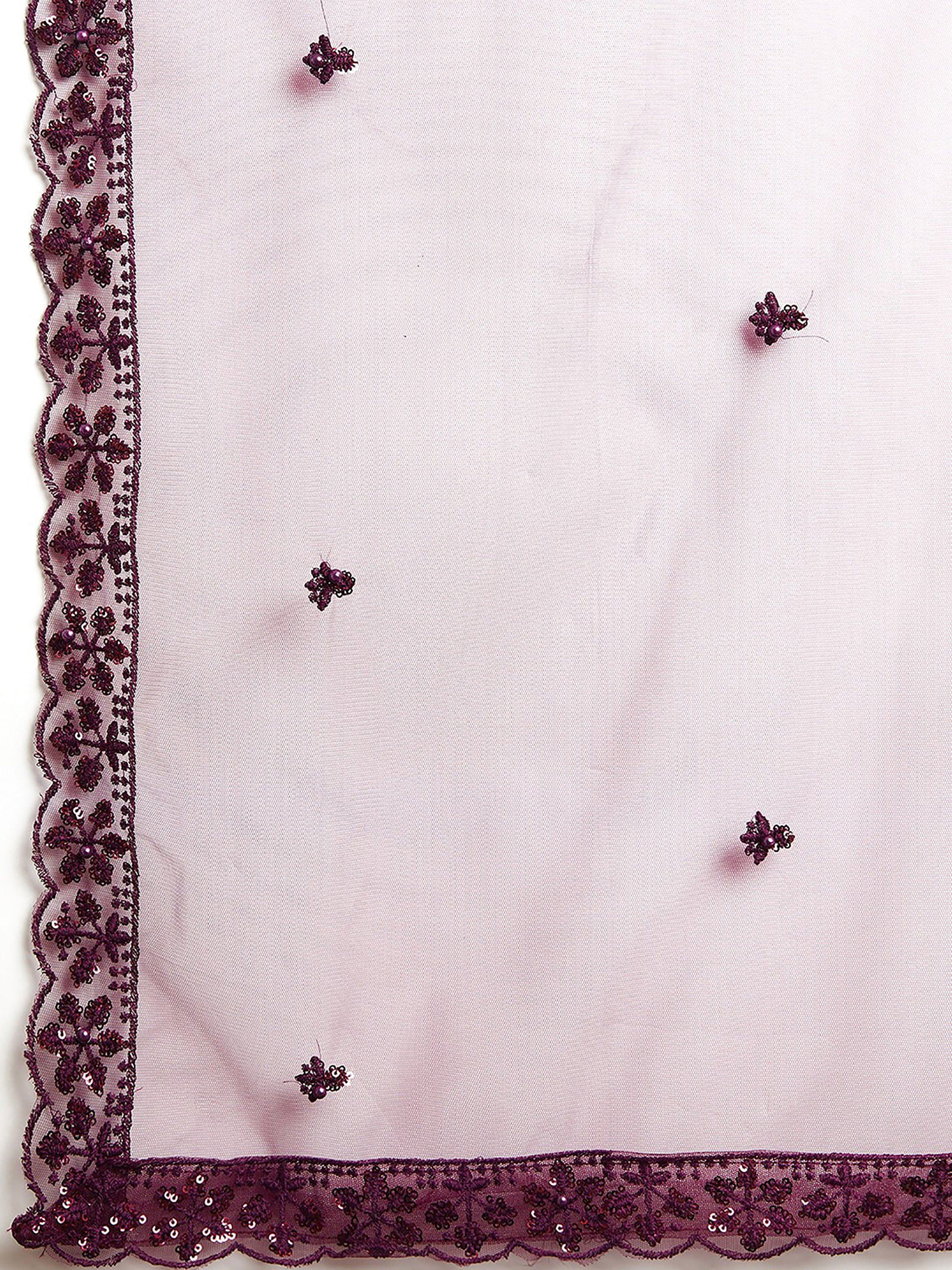 Purple Ravishing Sequins Net Reception Wear Lehenga Choli With Dupatta