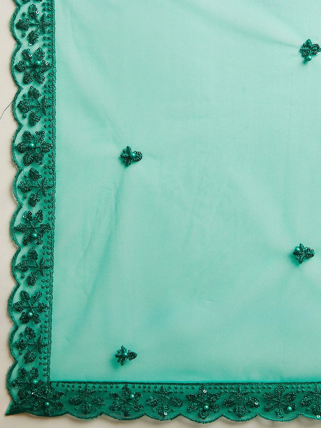 Teal Ravishing Sequins Net Reception Wear Lehenga Choli With Dupatta