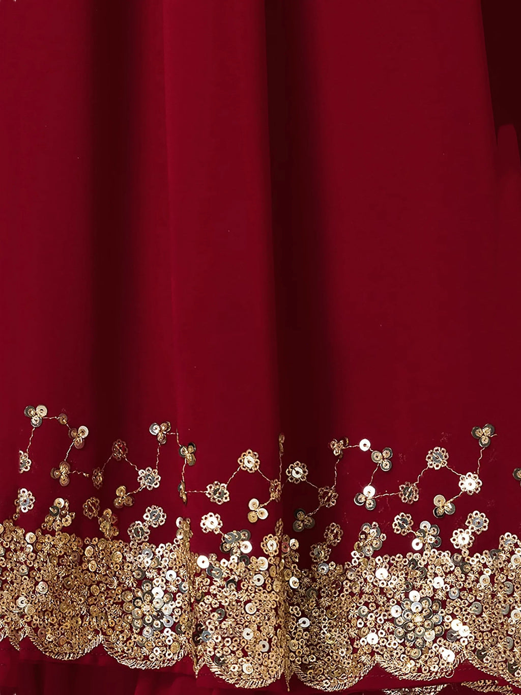 Maroon Amazing Sequins Georgette Reception Wear Lehenga Choli