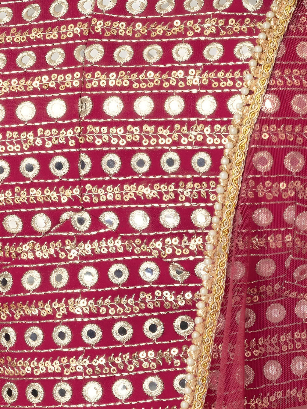 Pink Beautiful Georgette Mehendi Wear Lehenga With Sequins Choli