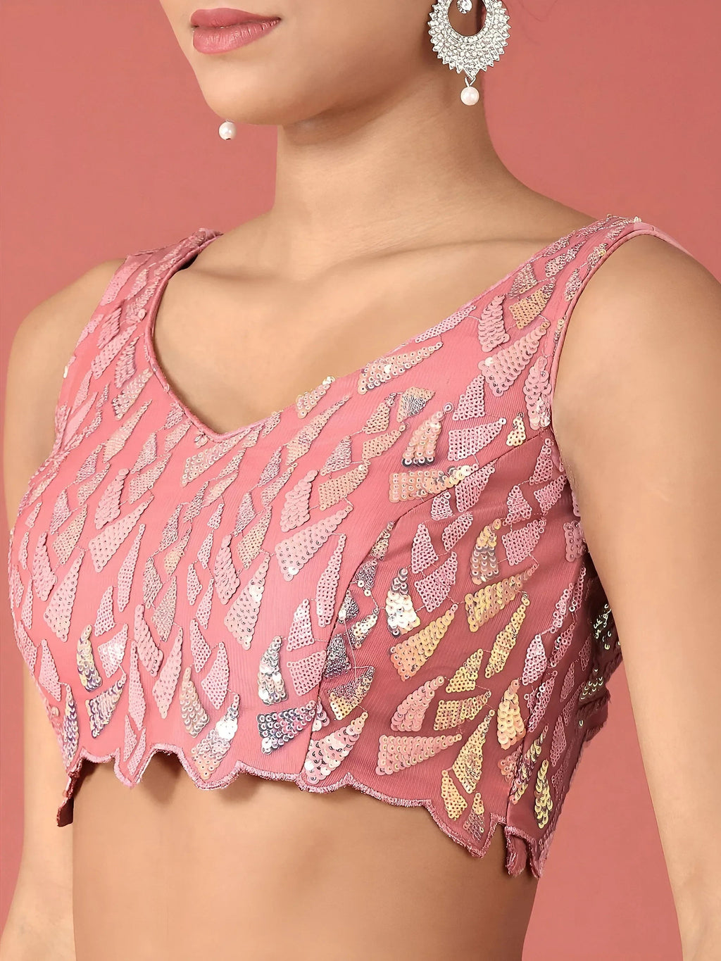 Pink Outstanding Sequins Net Lehenga Choli With Dupatta