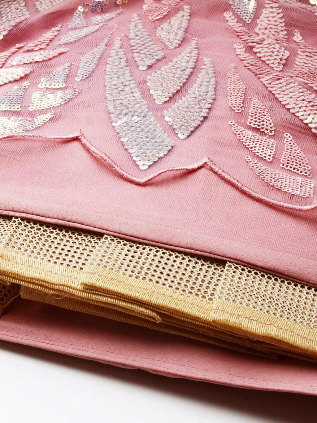 Pink Outstanding Sequins Net Lehenga Choli With Dupatta