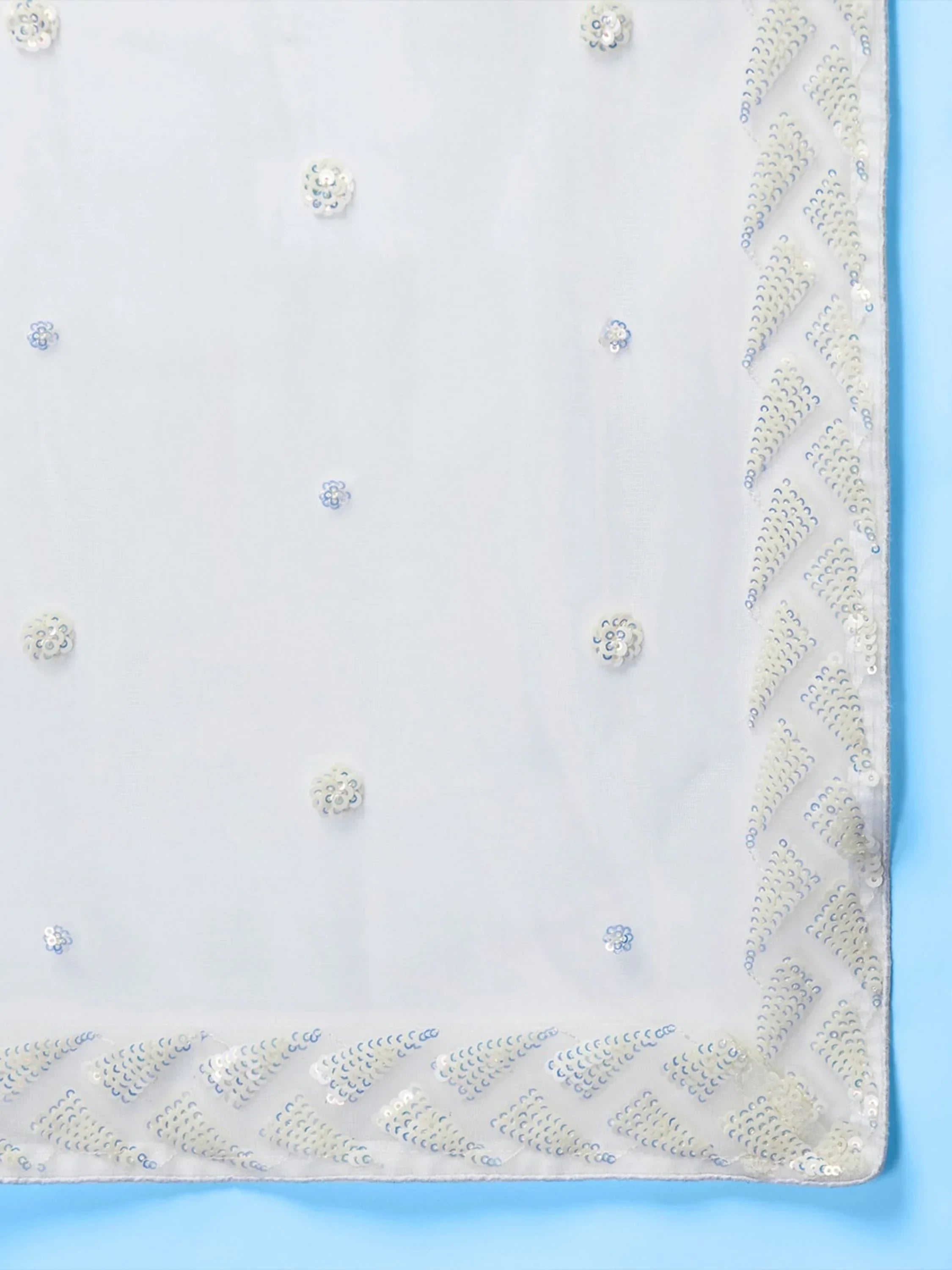 Off White Outstanding Sequins Net Lehenga Choli With Dupatta