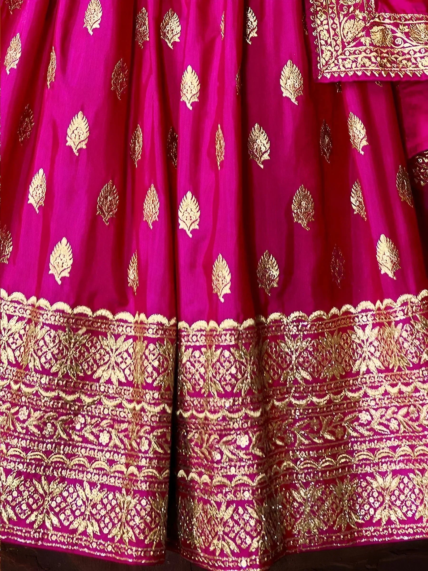 Hot Pink Marvelous Hot Sequins Embroidered Silk Lehenga Choli