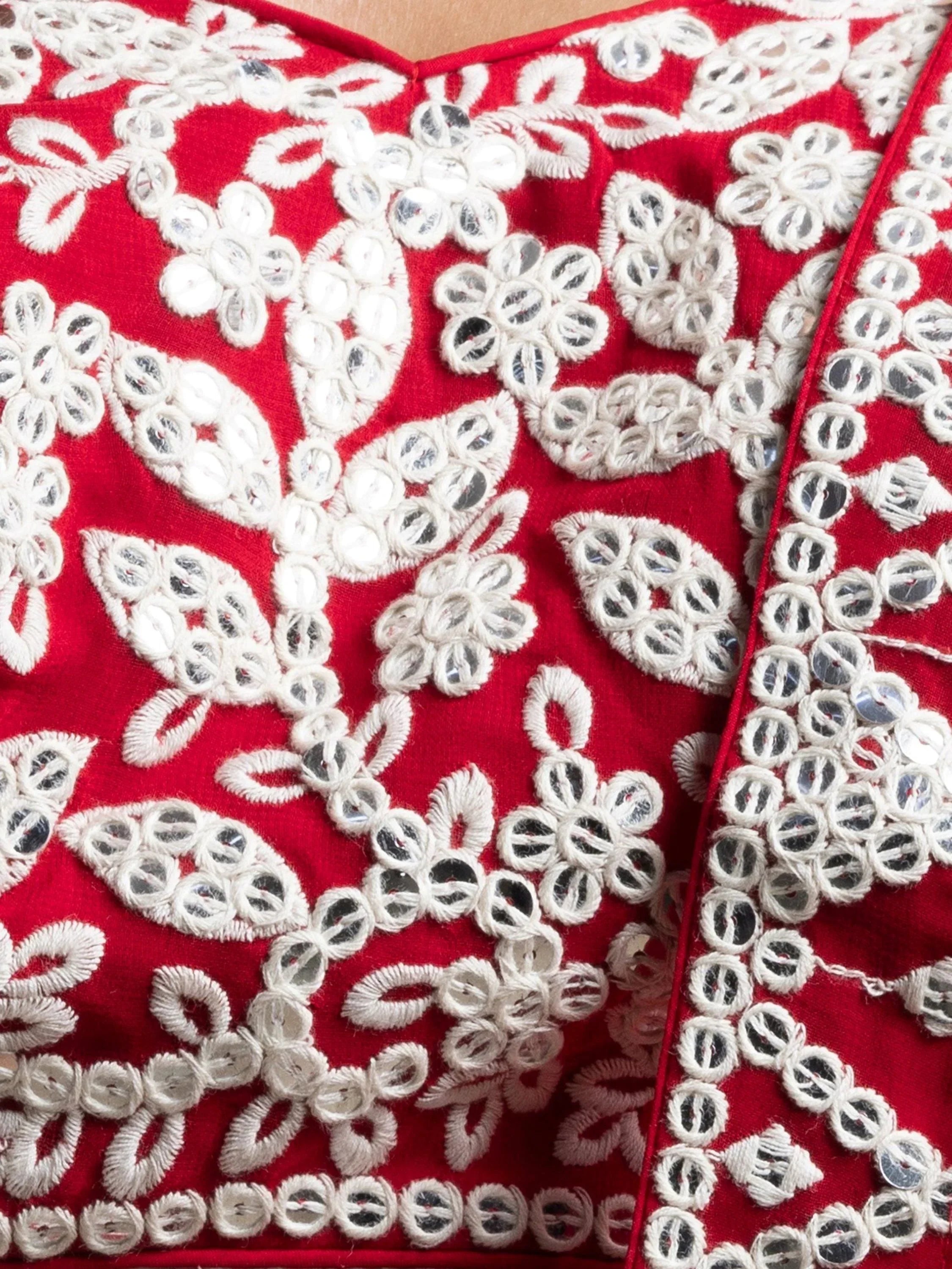 Red Awesome Thread Work Georgette Reception Wear Lehenga Choli