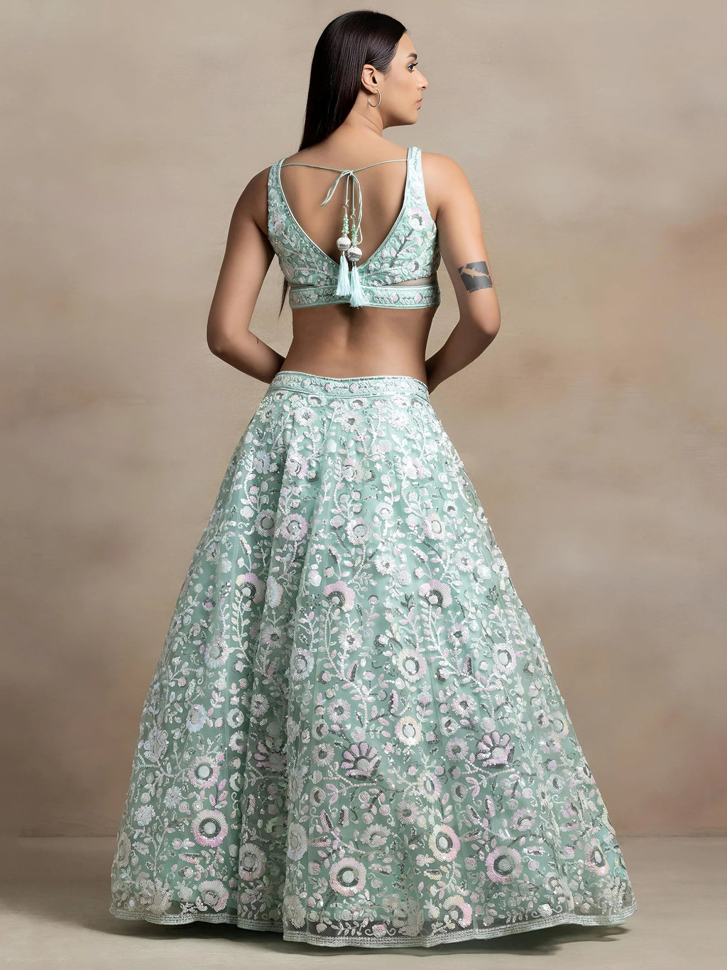 Blue Attractive Sequins Net Designer Lehenga Choli With Dupatta