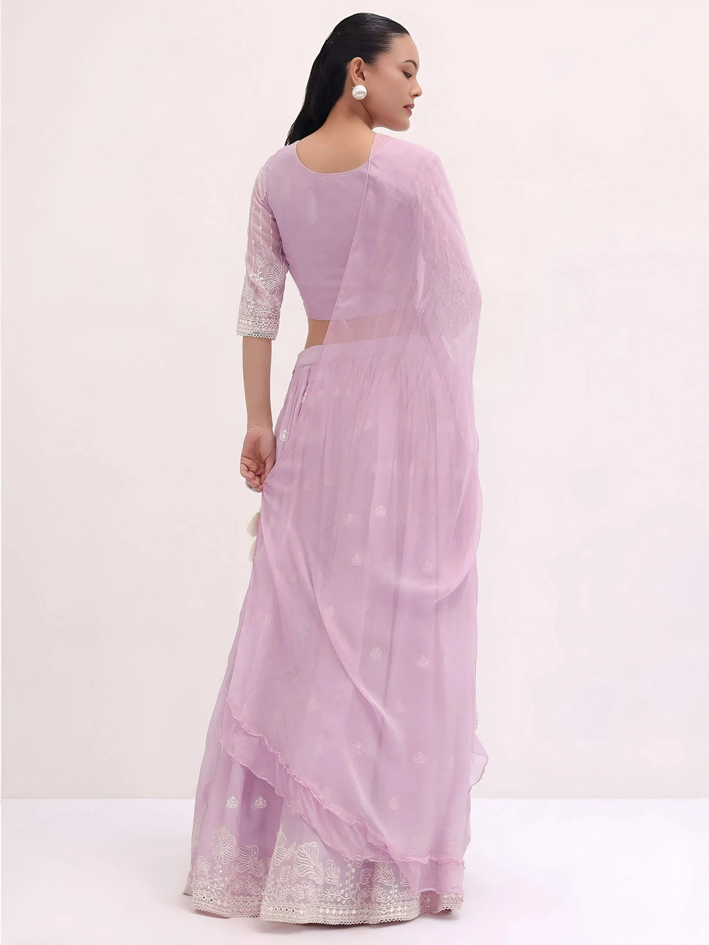 Pink Attractive Thread Embroidered Georgette Event Wear Lehenga Choli
