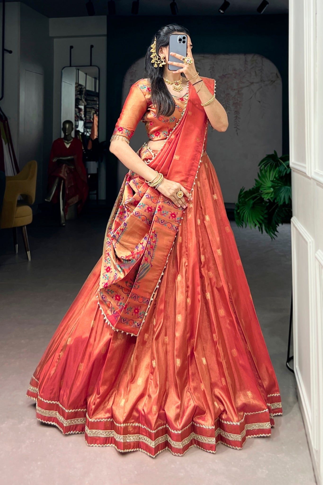 Light Purple Shimmer Silk Designer Lehenga Set for festive celebrations and wedding occasions