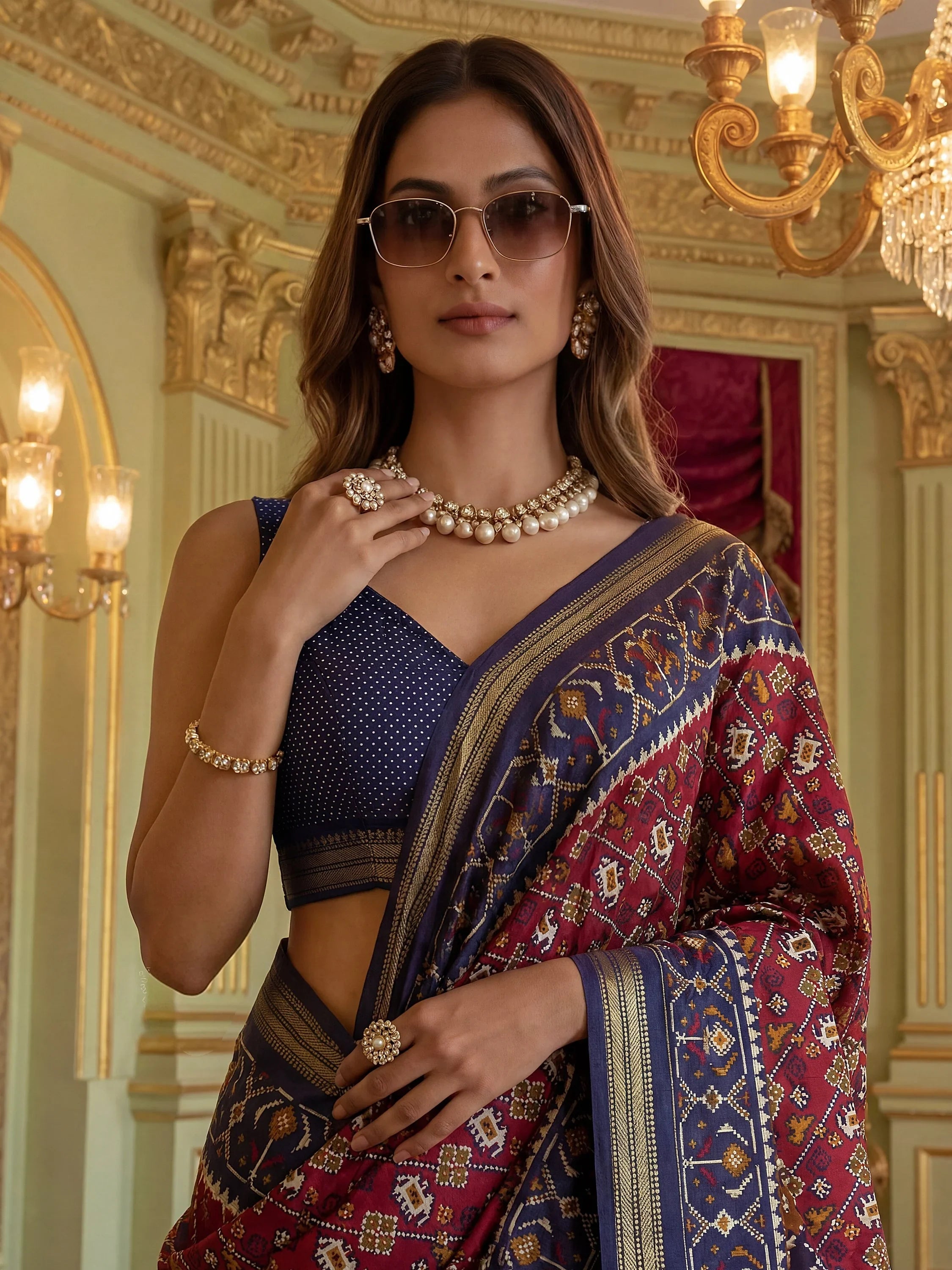 Precious Red Zari Bordered Silk Traditional Saree With Blouse