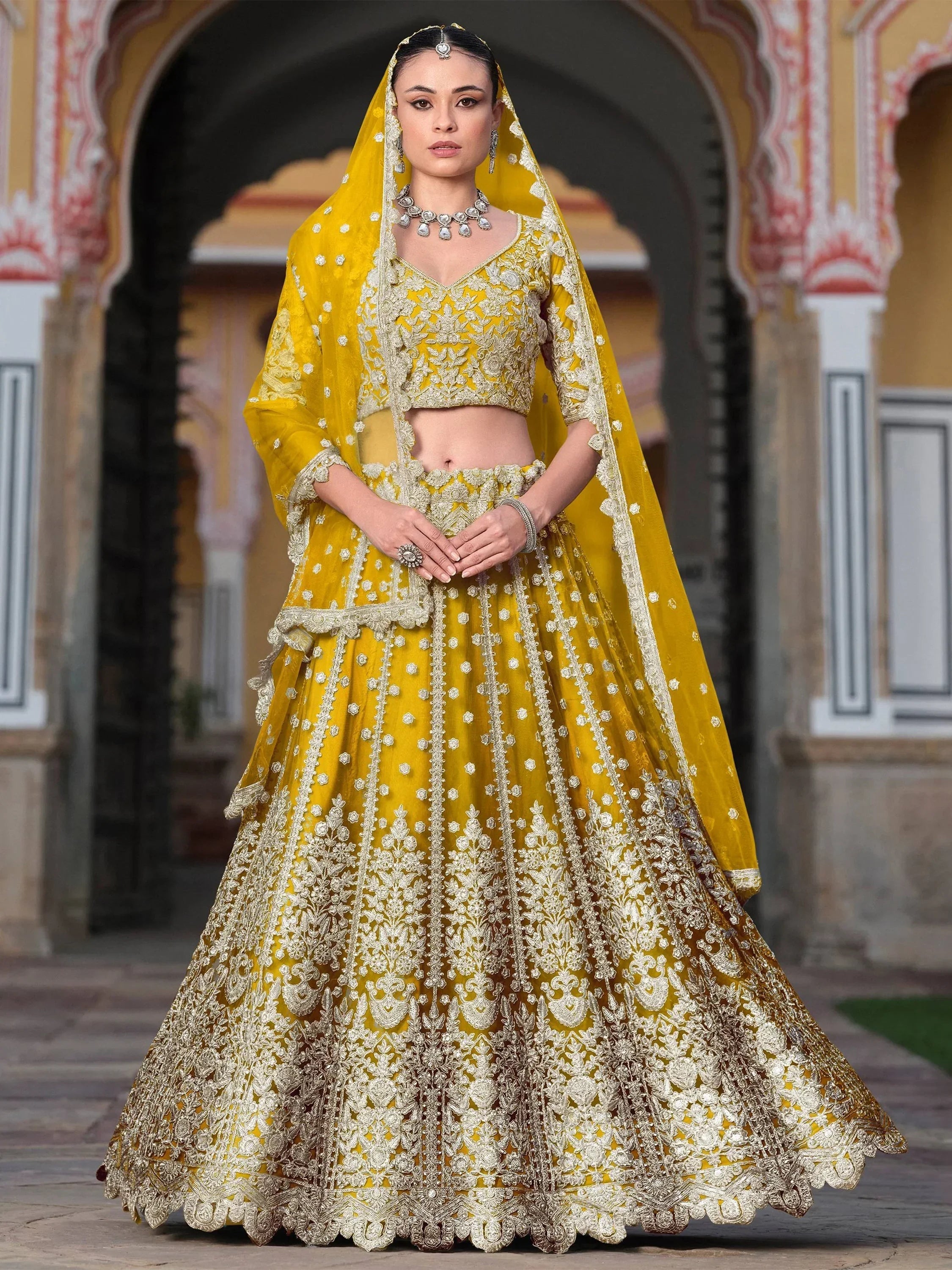 Yellow Alluring Sequins Net Engagement Wear Lehenga Choli With Dupatta