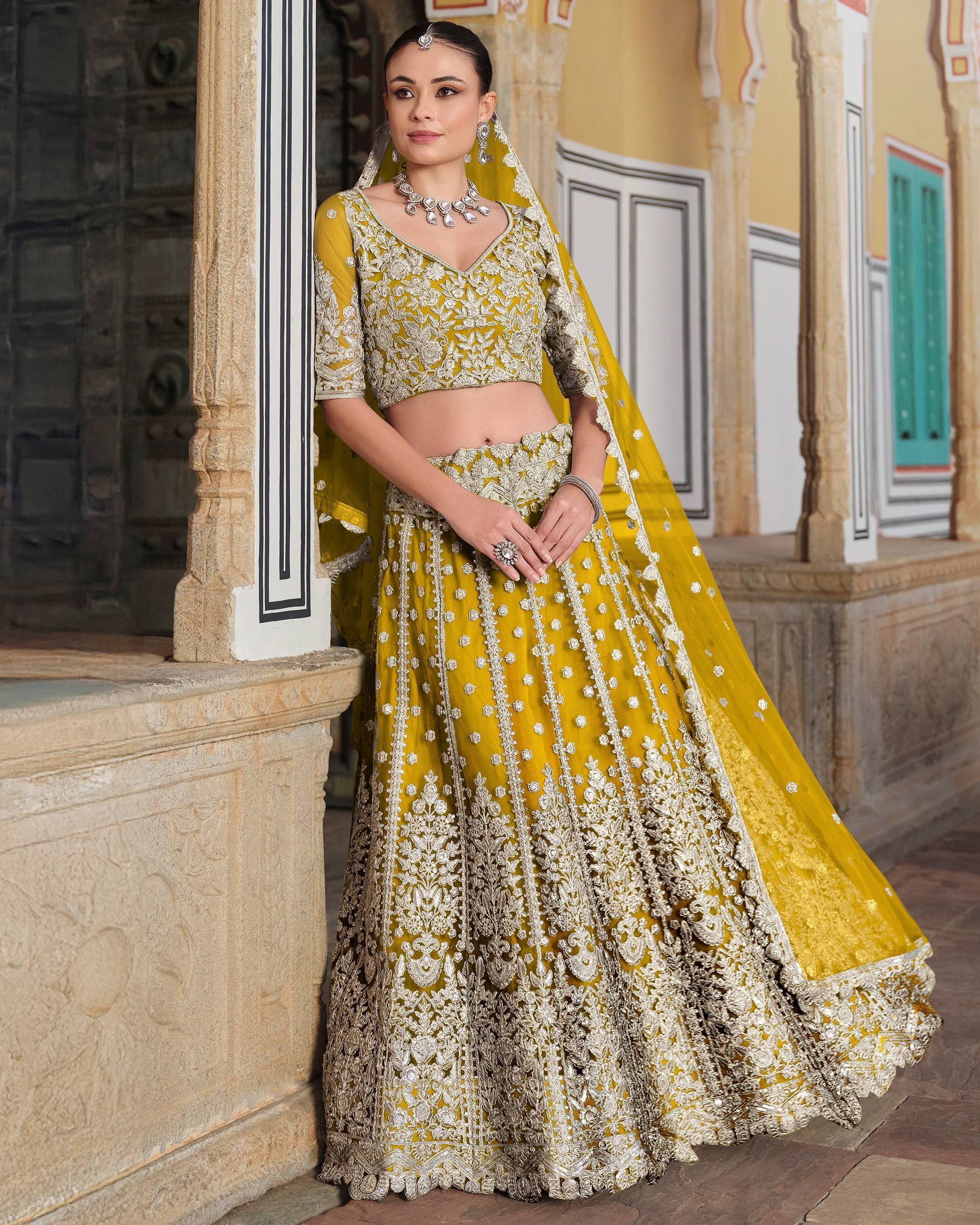 Yellow Alluring Sequins Net Engagement Wear Lehenga Choli With Dupatta