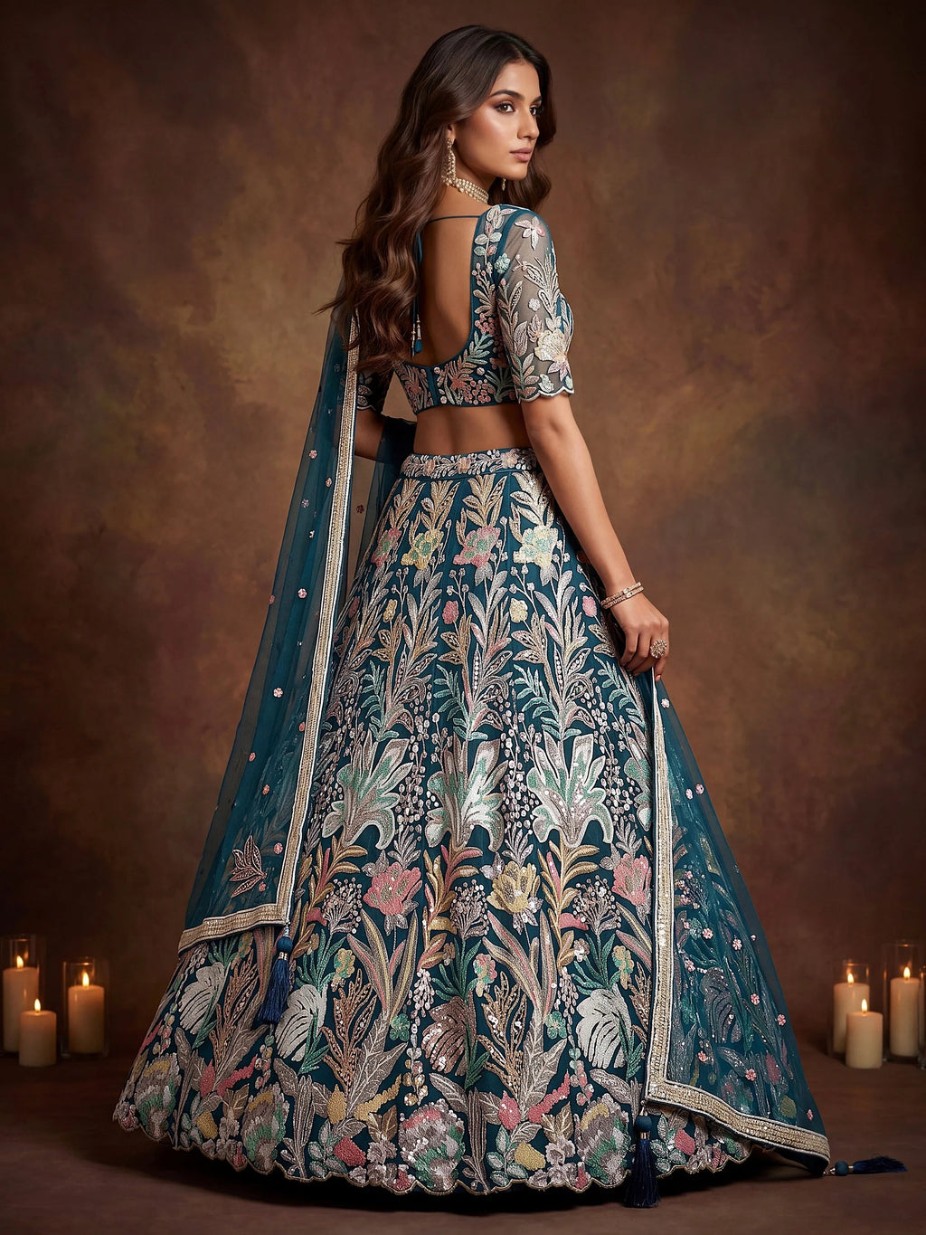 Blue Ravishing Color Sequins Soft Net Party Wear Lehenga Choli