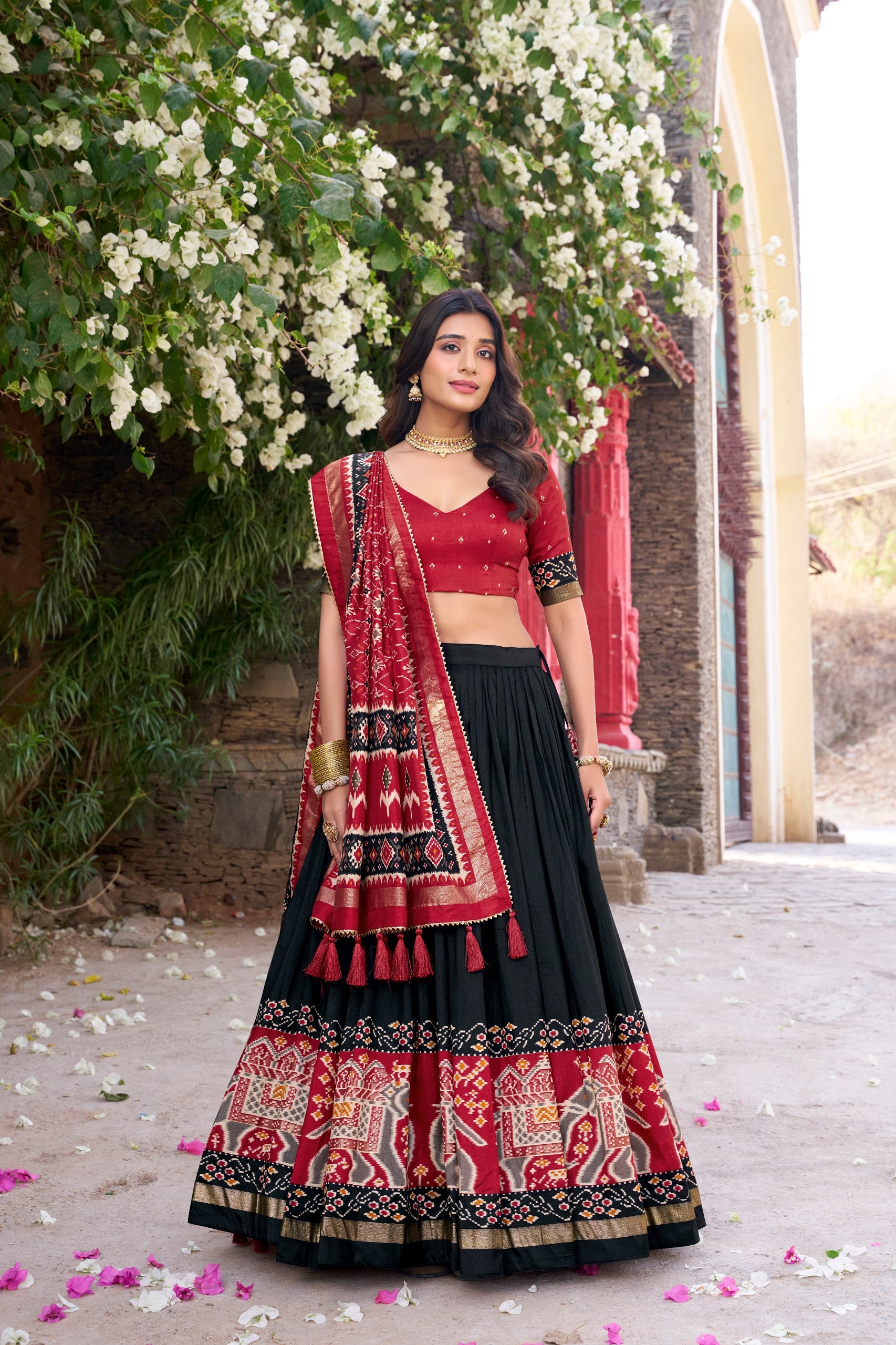 Glorious Patola Printed Tussar Silk Festive Wear Lehenga Choli