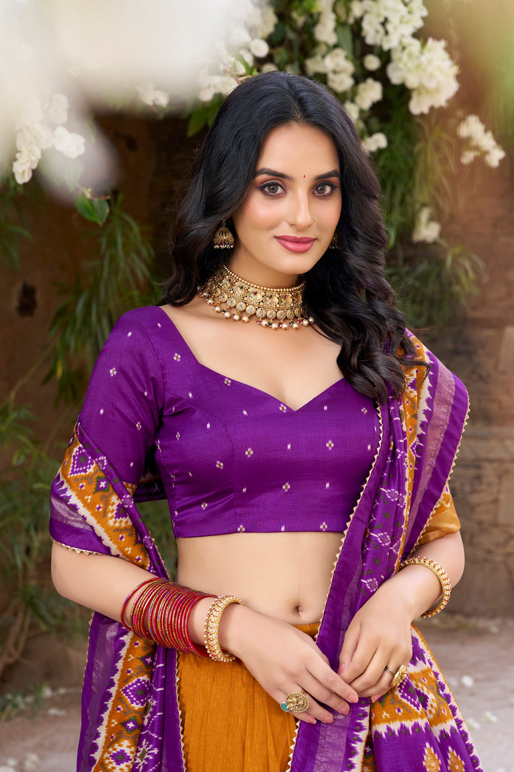 Glorious Patola Printed Tussar Silk Festive Wear Lehenga Choli