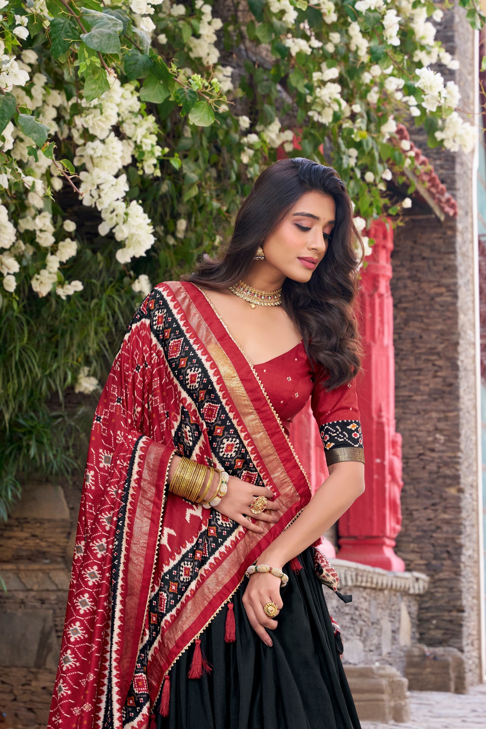 Glorious Patola Printed Tussar Silk Festive Wear Lehenga Choli