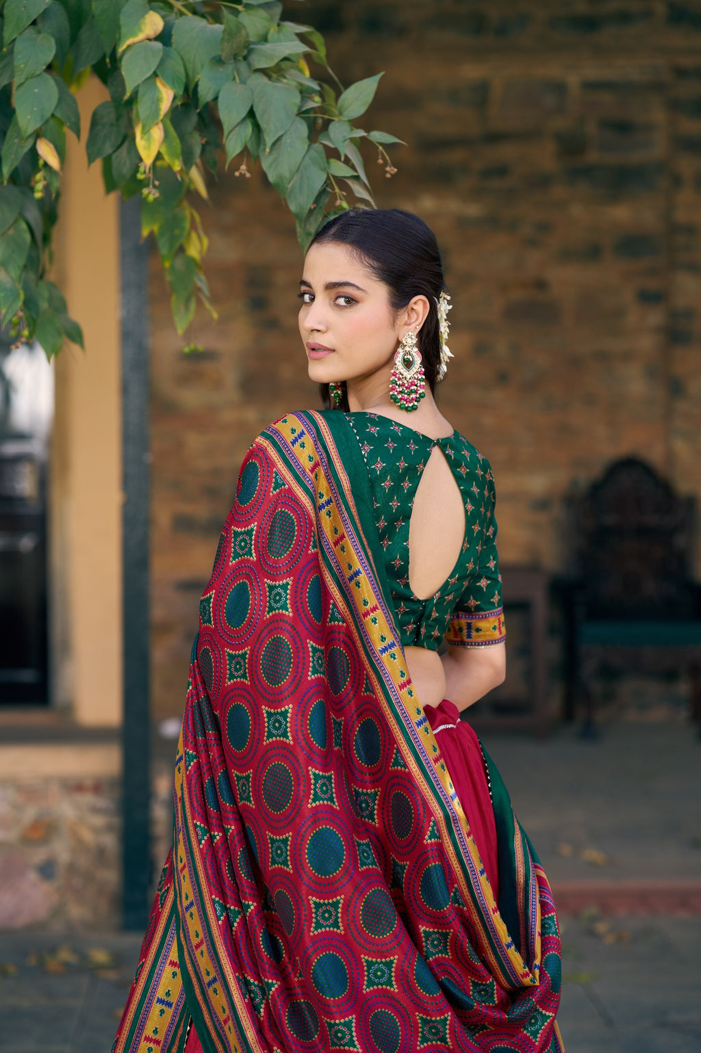 Printed Tussar Silk Lehenga Choli for Festival & Mehendi
