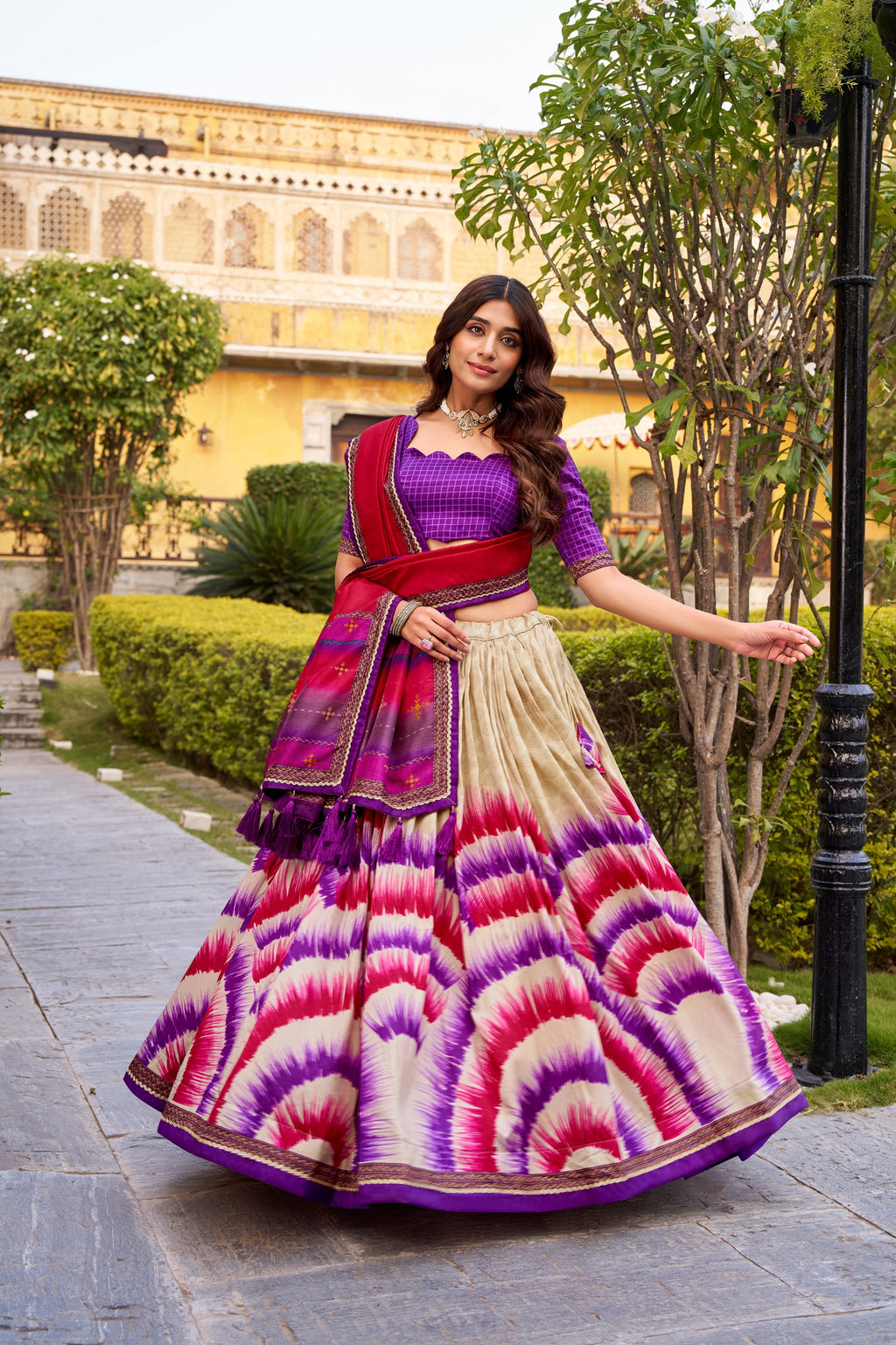 Silk Digital Print Lehenga Choli for Festive Wear Look
