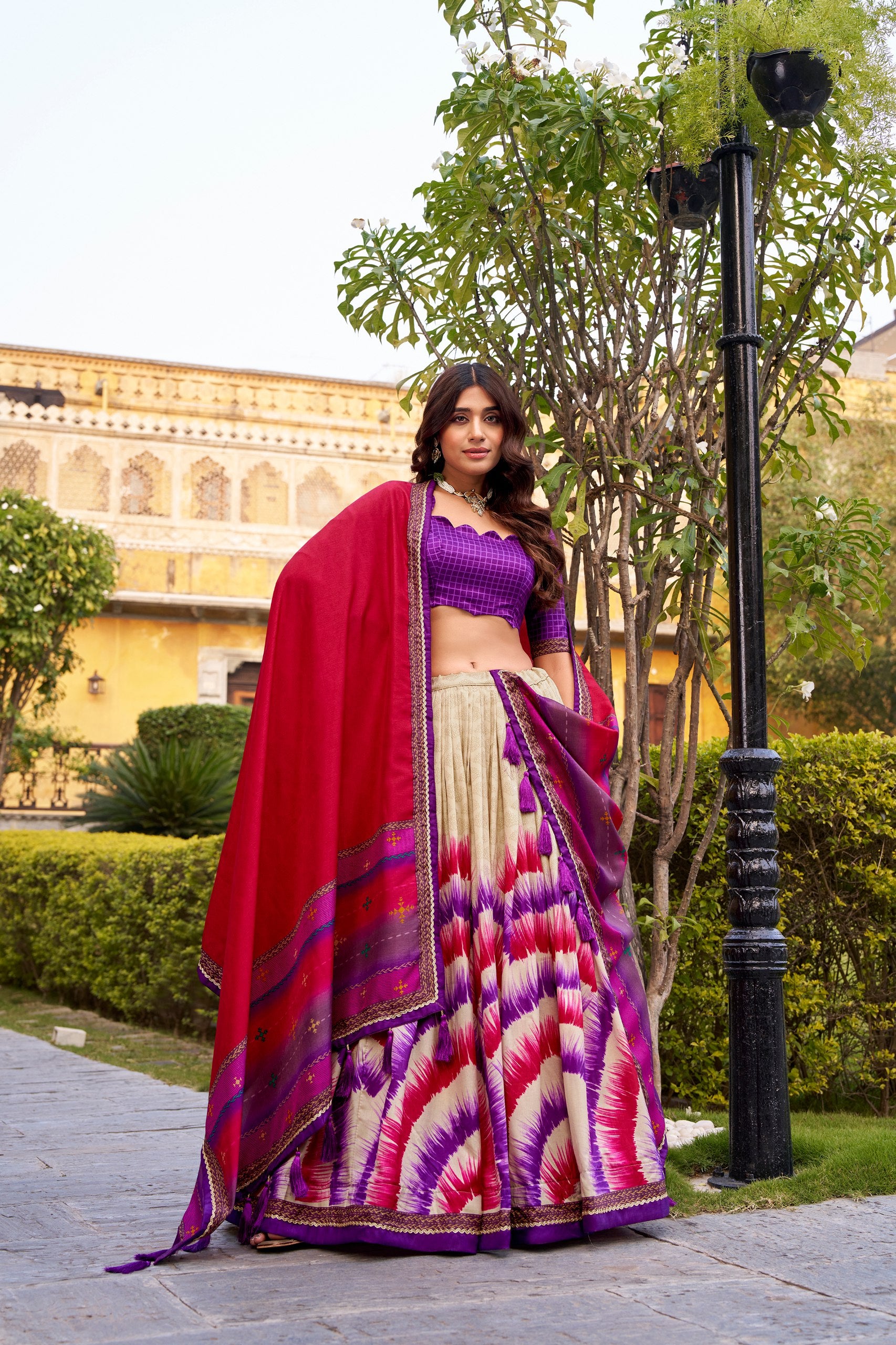 Silk Digital Print Lehenga Choli for Festive Wear Look