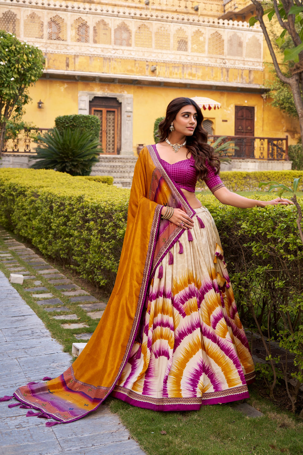 Silk Digital Print Lehenga Choli for Festive Wear Look