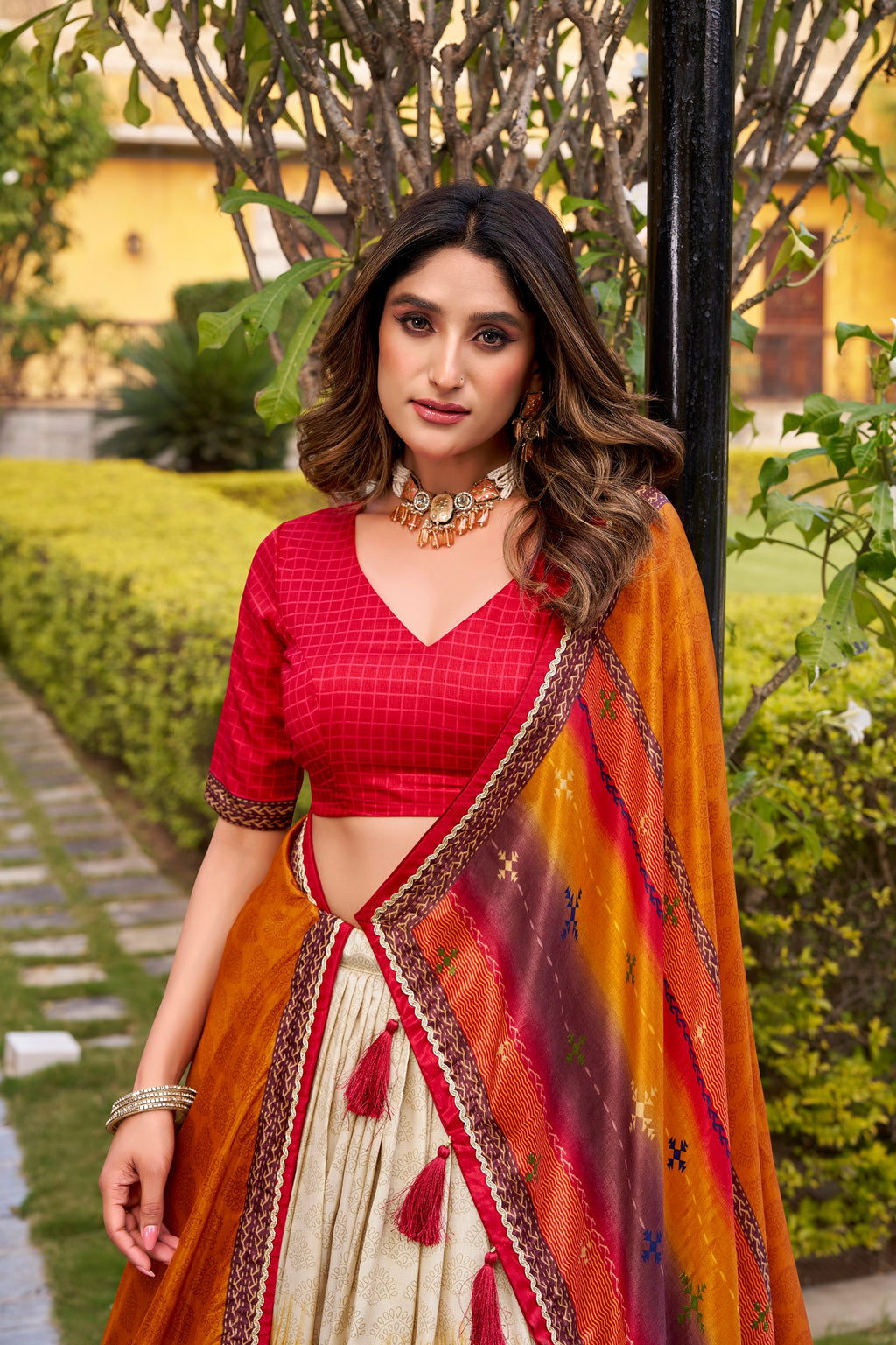 Silk Digital Print Lehenga Choli for Festive Wear Look