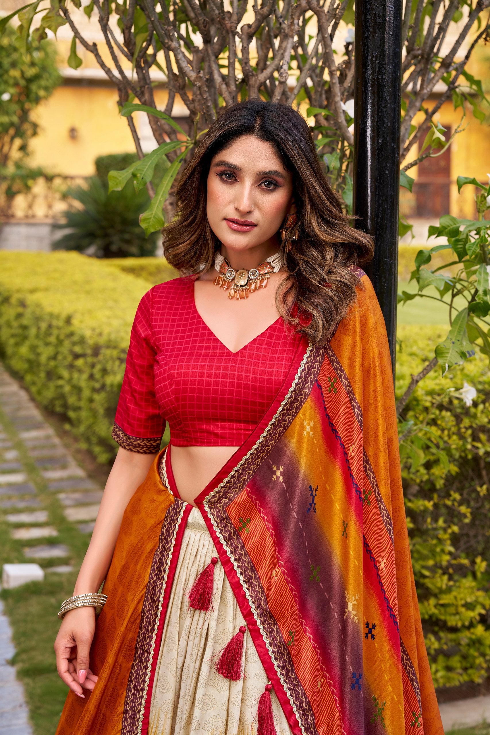 Silk Digital Print Lehenga Choli for Festive Wear Look