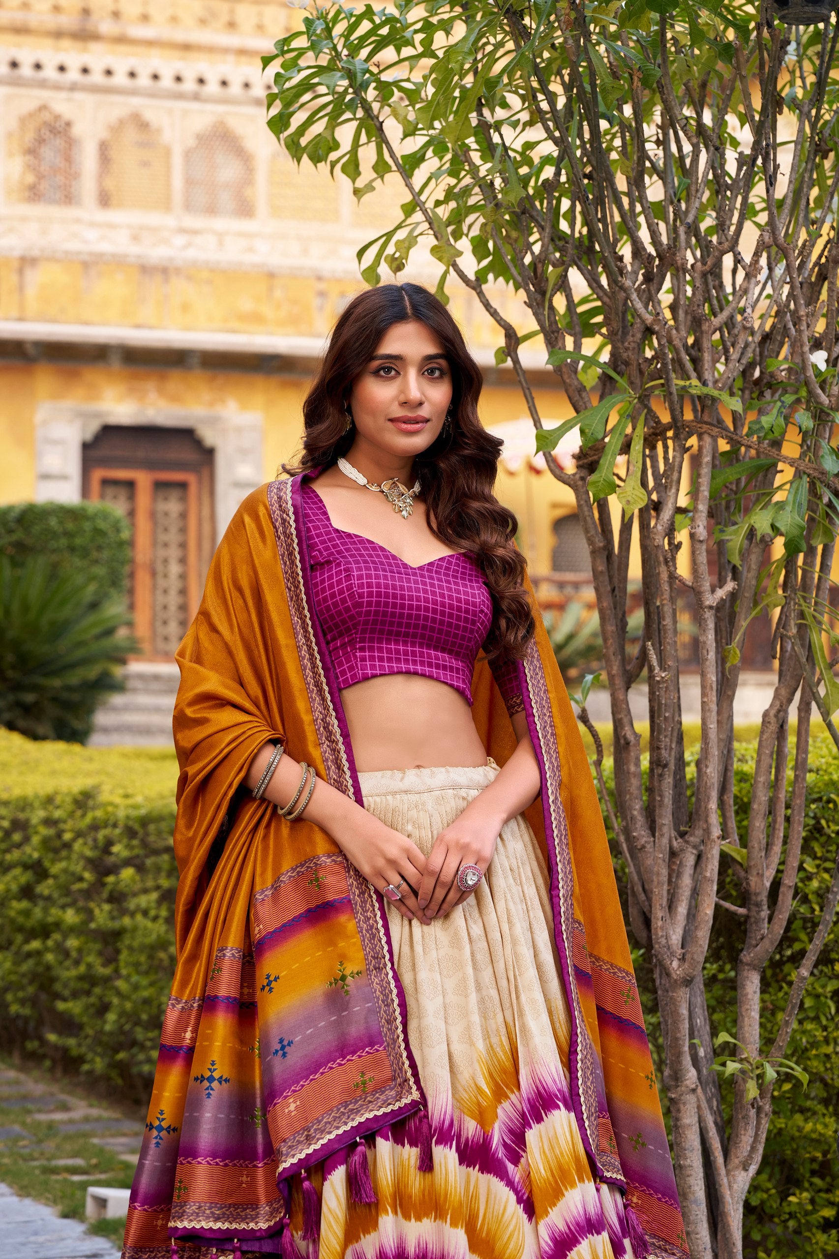 Silk Digital Print Lehenga Choli for Festive Wear Look