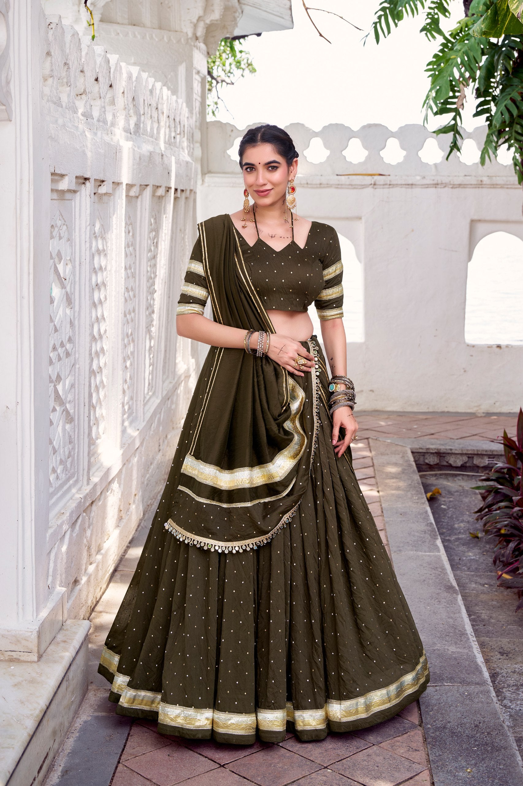Chanderi Weaving Work Lehenga Choli