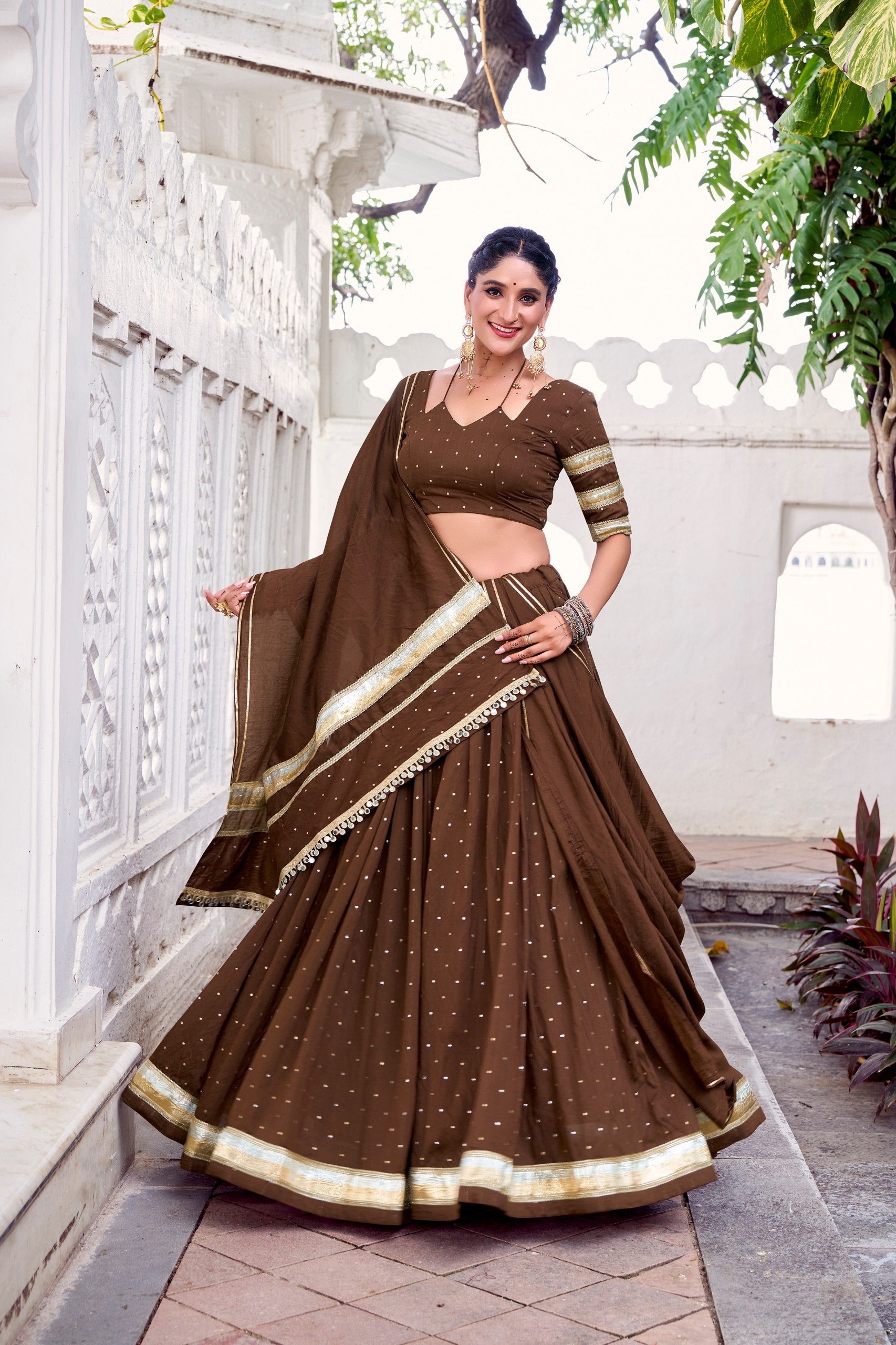 Chanderi Weaving Work Lehenga Choli