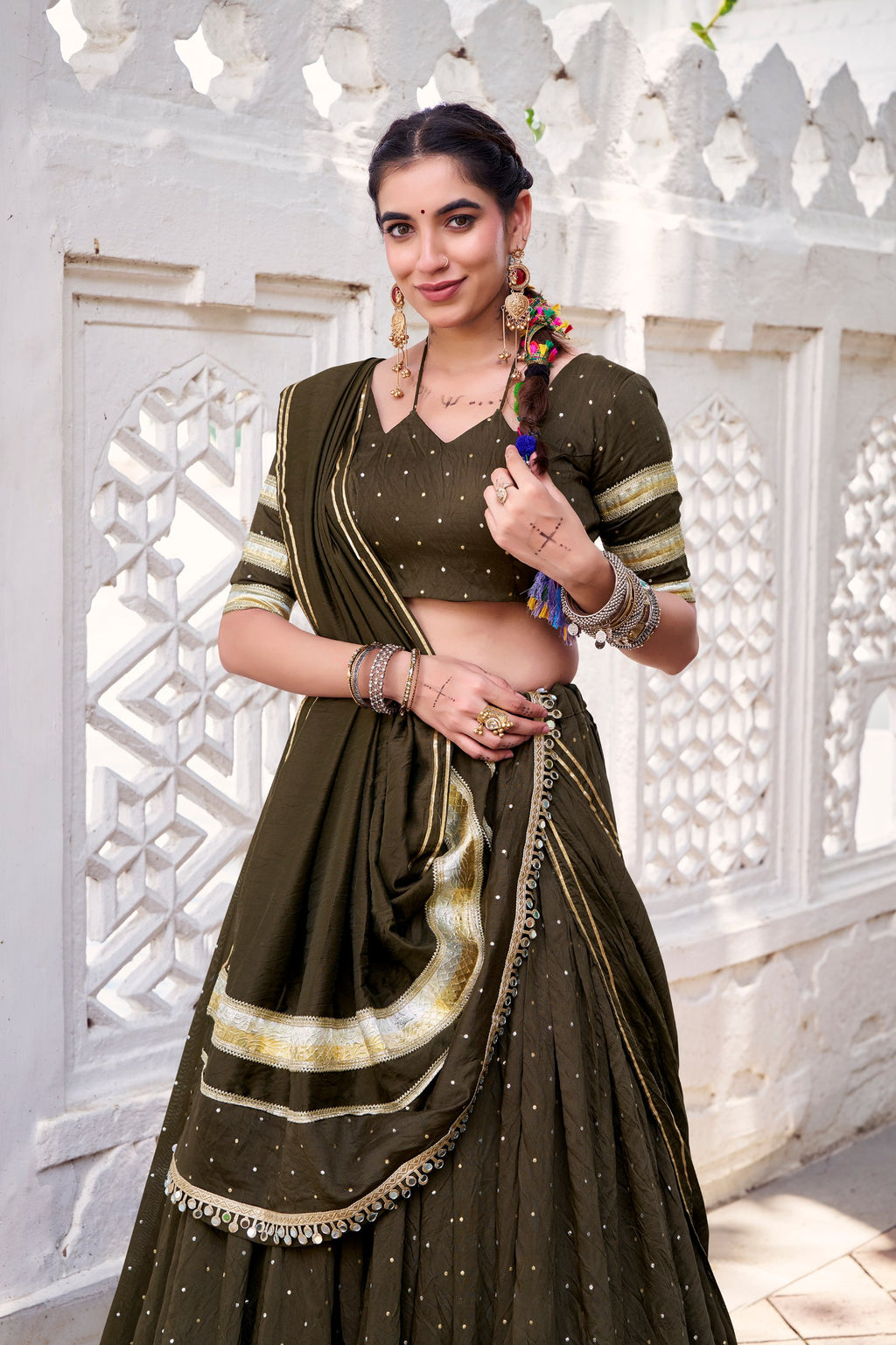 Chanderi Weaving Work Lehenga Choli