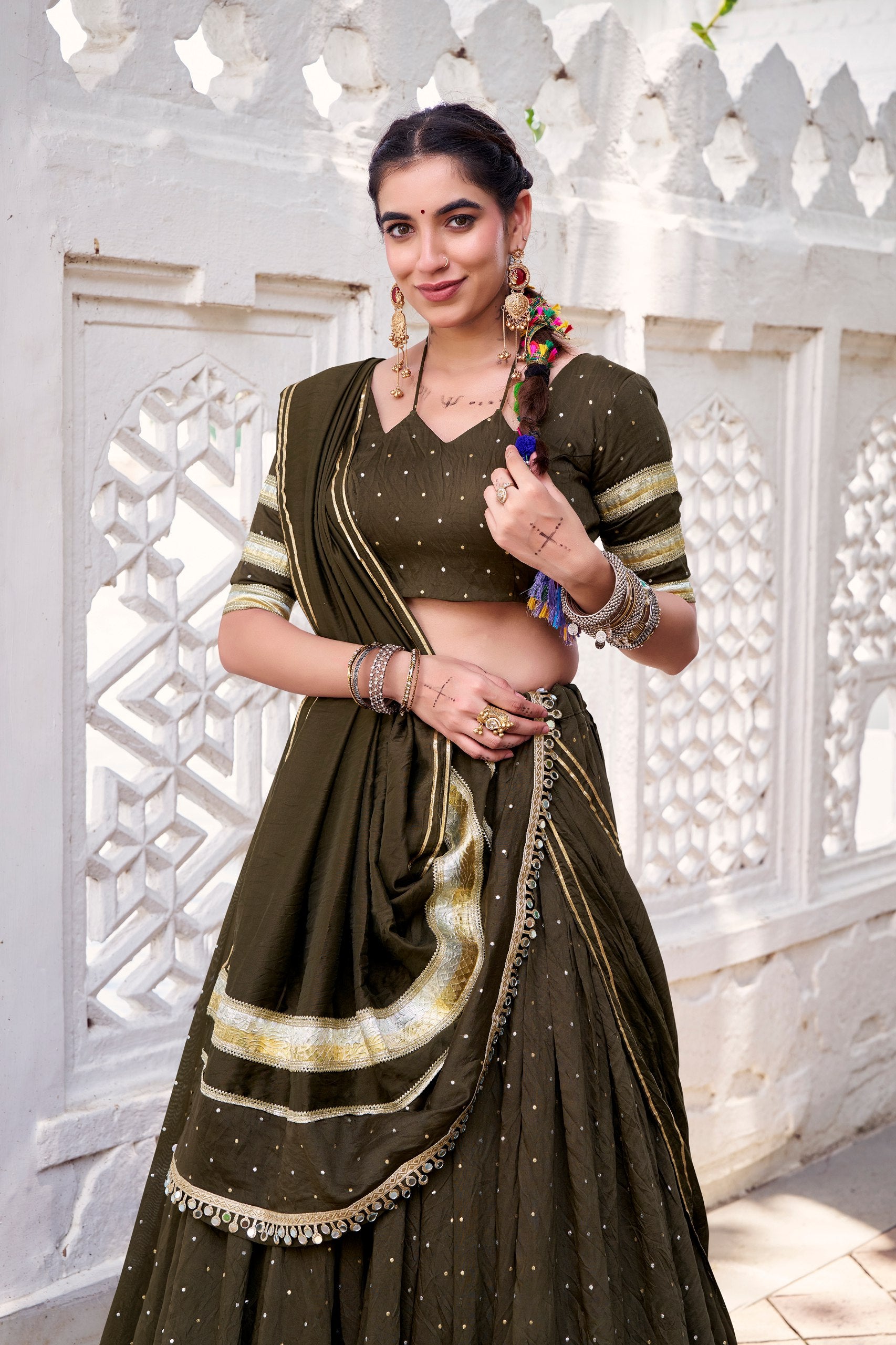 Chanderi Weaving Work Lehenga Choli