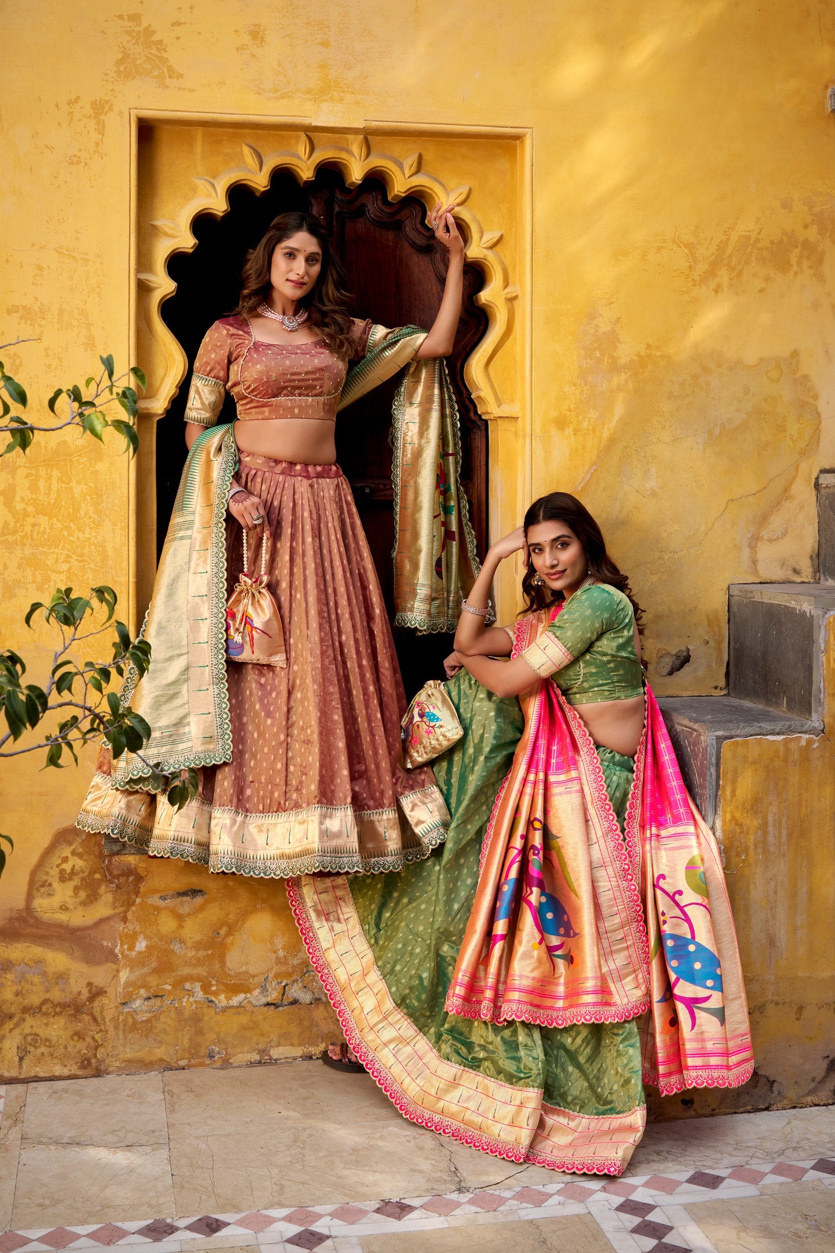 Silk Weaving Lehenga Choli with Zari Work for Wedding