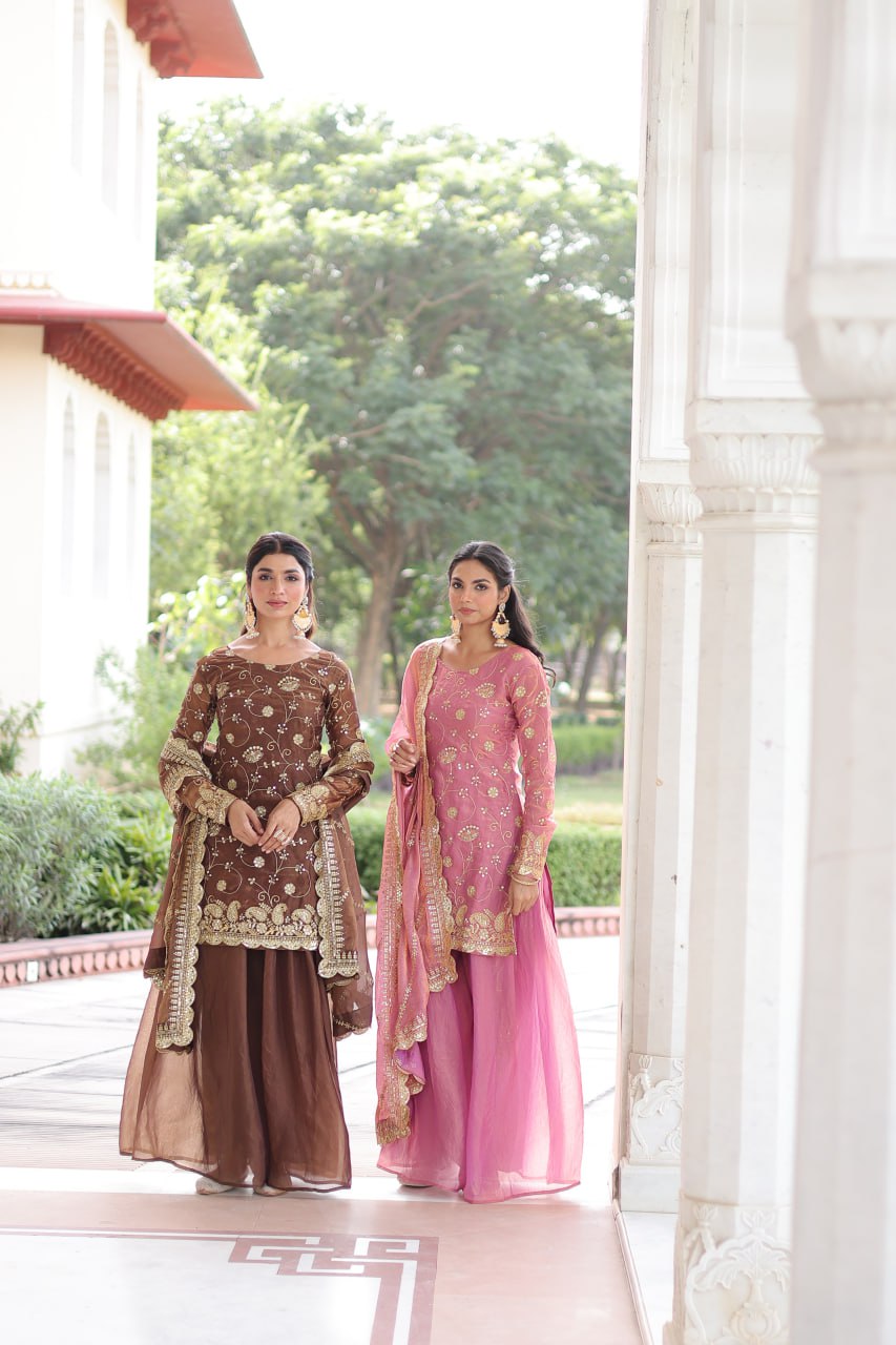 Organza Embroidered Salwar Kameez for Festive & Wedding