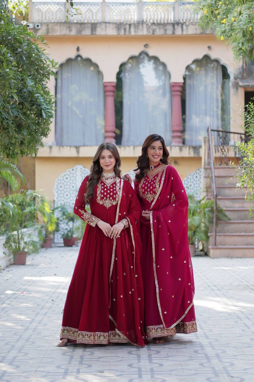 Georgette Embroidered Gown for Wedding & Festival Wear