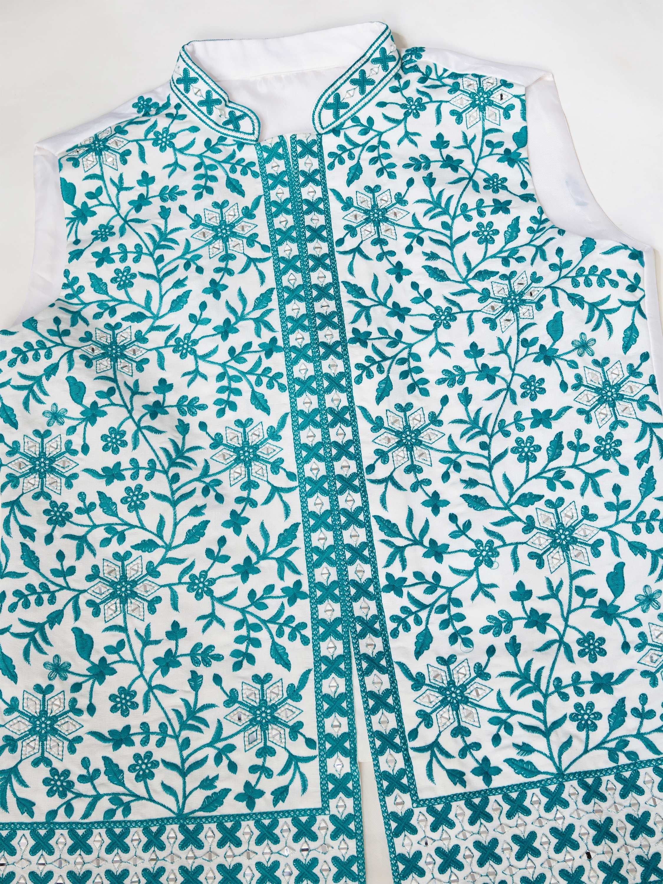 Tantalizing White Sequins Silk Wedding For Men Kurta With Pant And Jacket