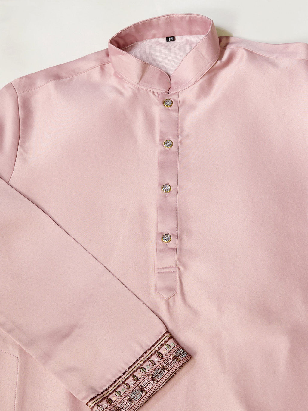 Rich Pink Thread Work Silk Wedding For Men Kurta With Pant And Jacket