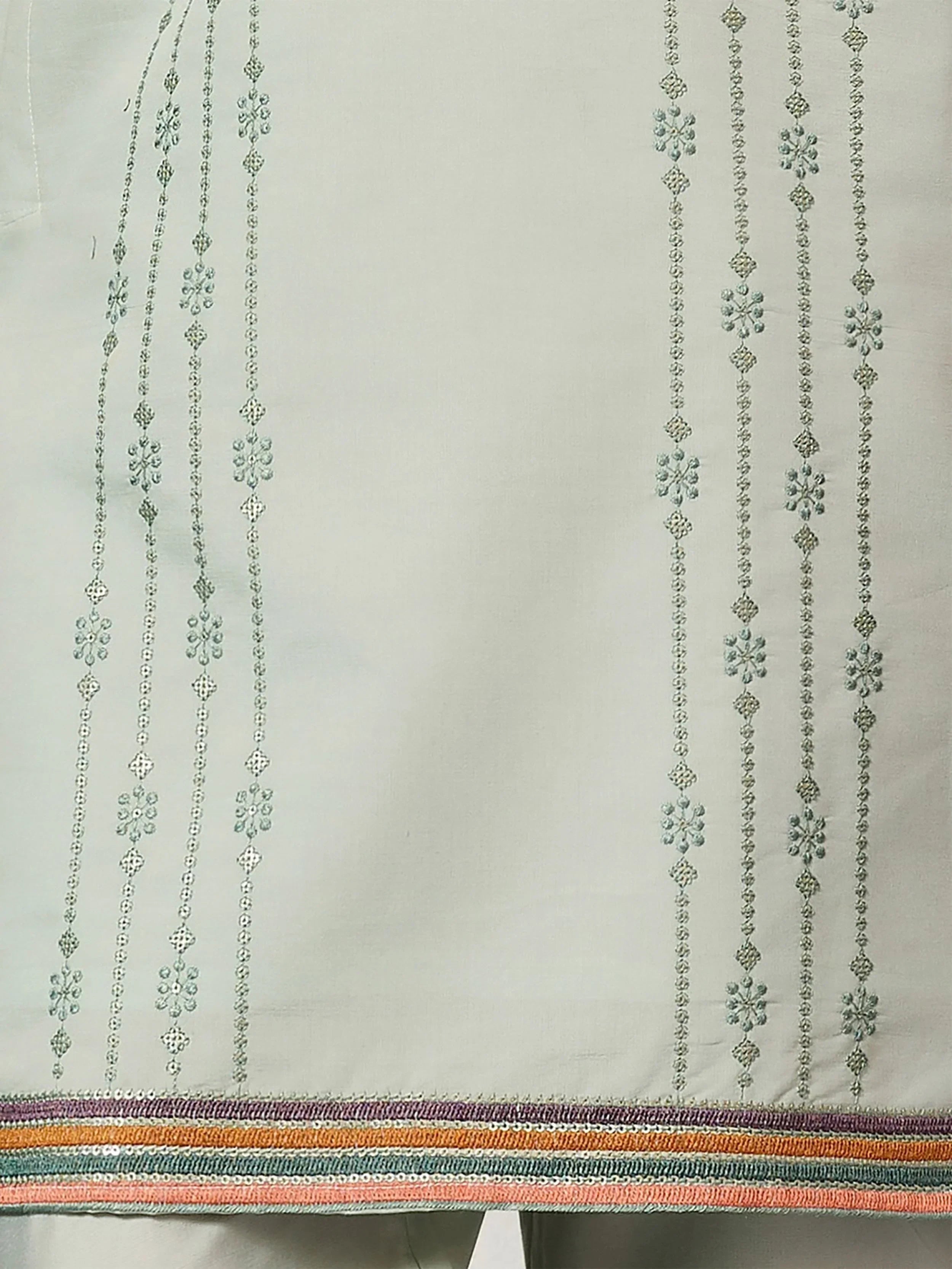 Precious Green Embroidered Silk Festival Wear Men’s Kurta