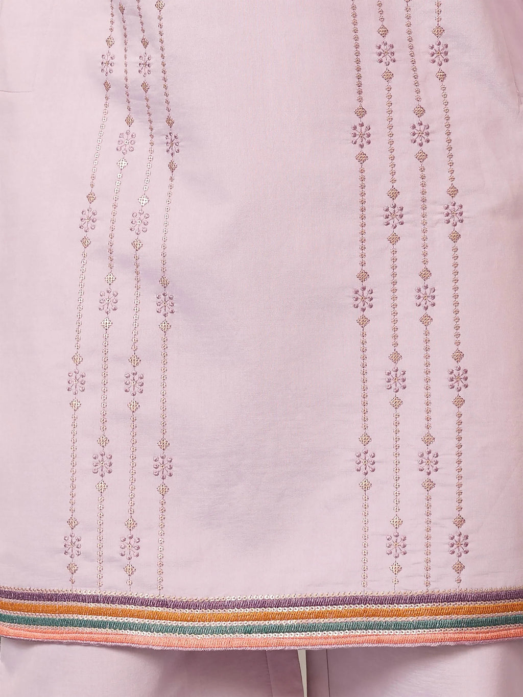 Amazing Lavender Embroidered Silk Function Wear Men’s Kurta
