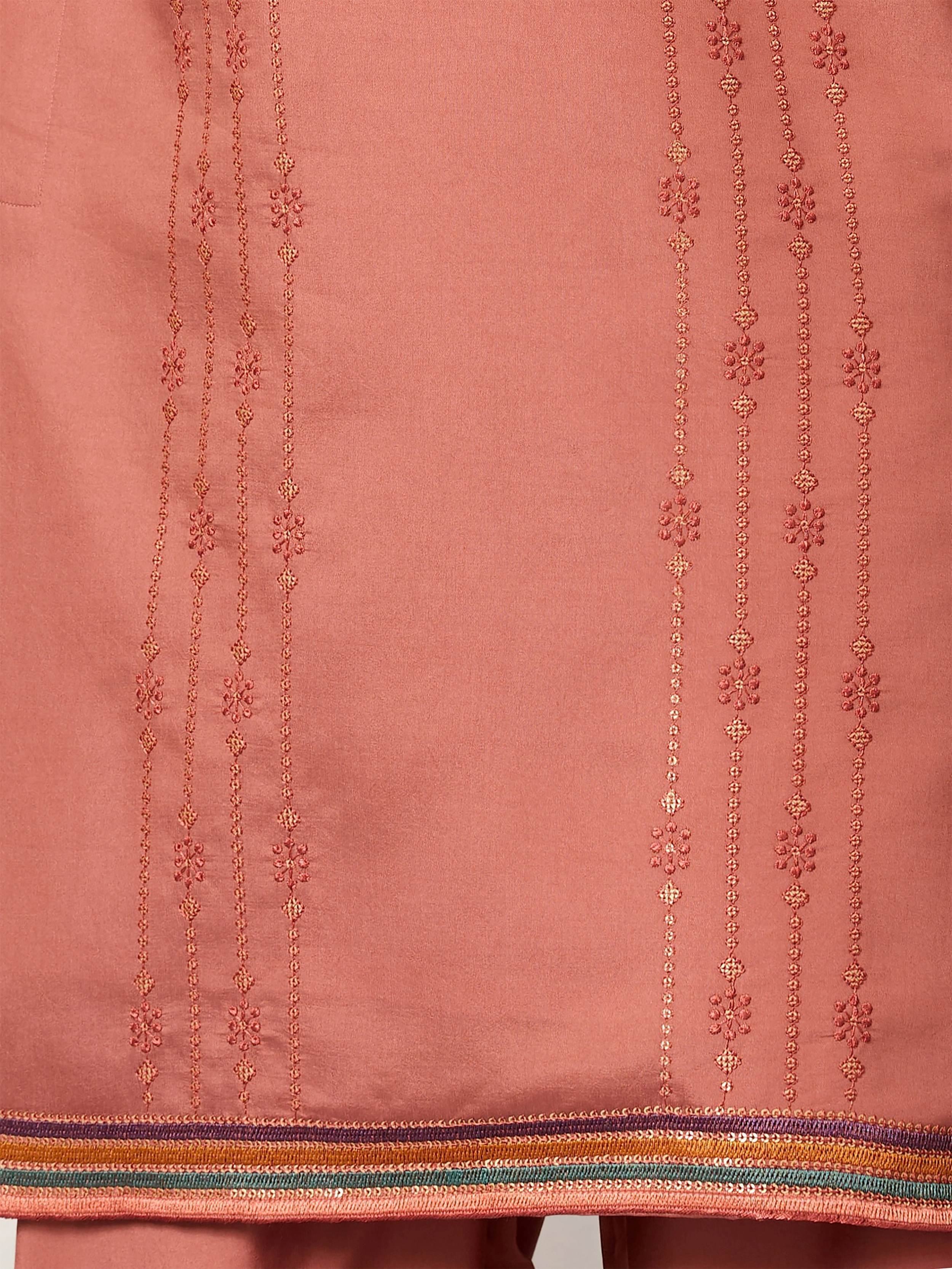 Beautiful Dusty Pink Embroidered Silk Festival Wear Men’s Kurta