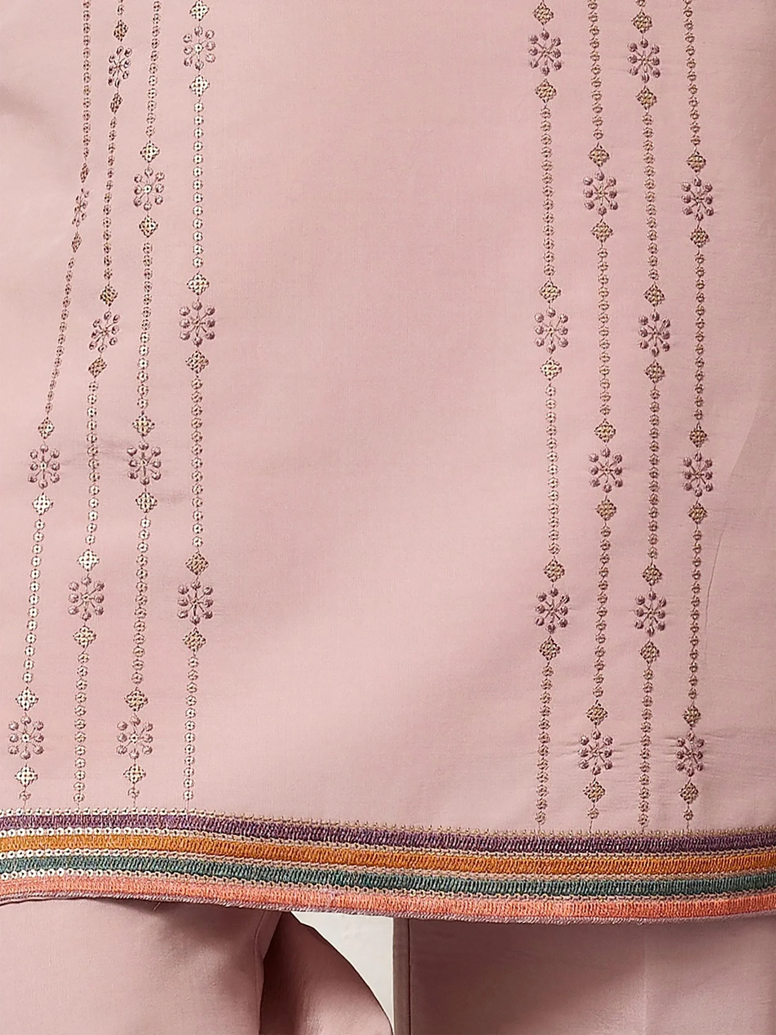 Dazzling Pink Embroidered Silk Function Wear Men’s Kurta
