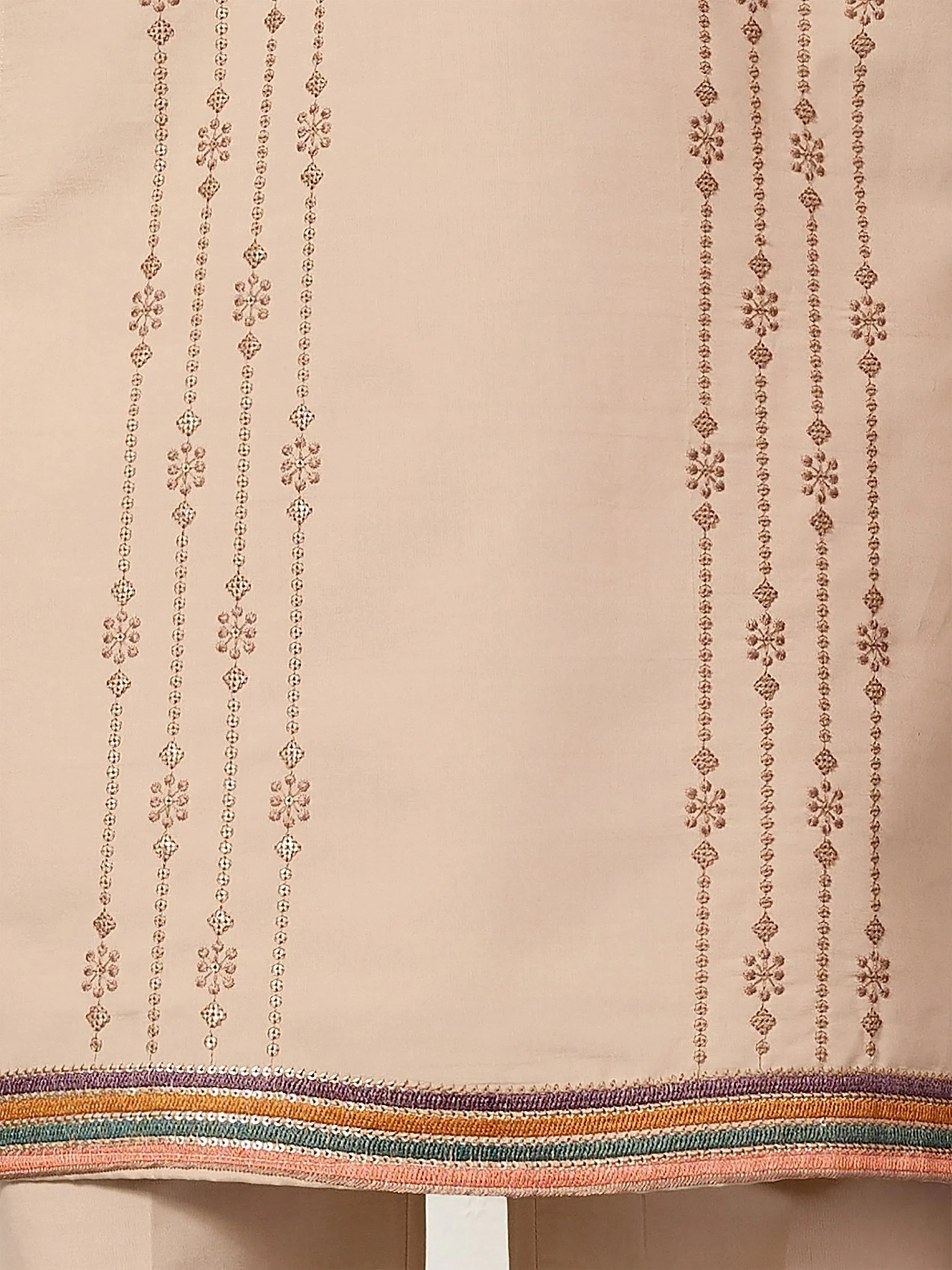 Stunning Beige Embroidered Silk Festival Wear Men’s Kurta