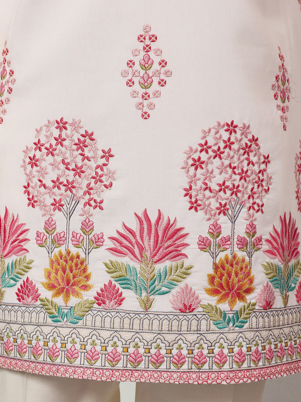 Fantastic Off-White Thread Embroidered Silk Function Wear Men’s Kurta