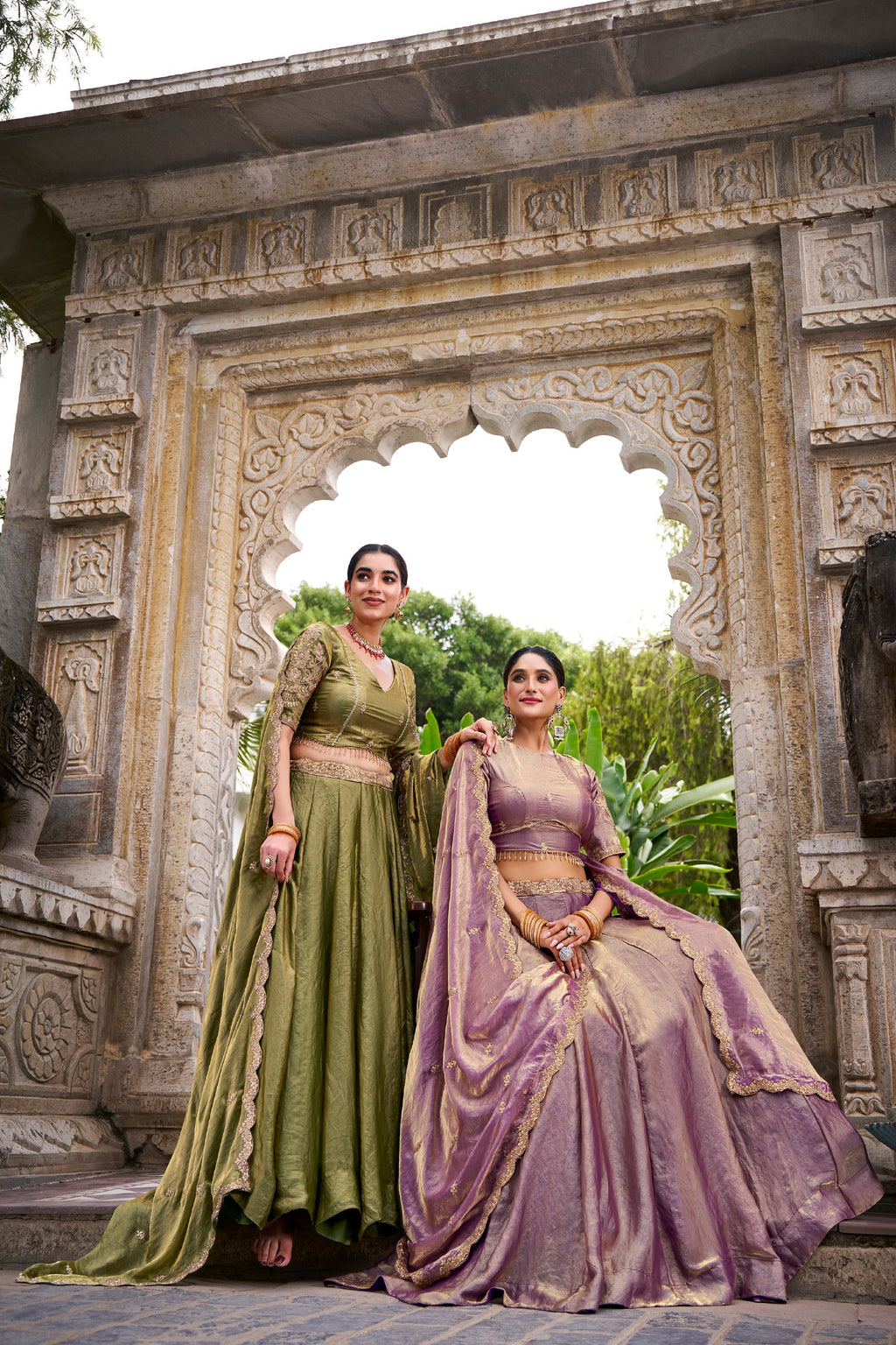 Organza Lehenga Choli with Sequins & Thread Embroidery for Parties