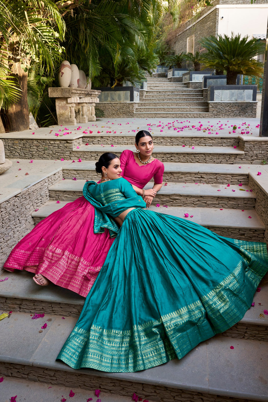Chanderi Silk Zari Weaving Lehenga Choli for Festive Occasions