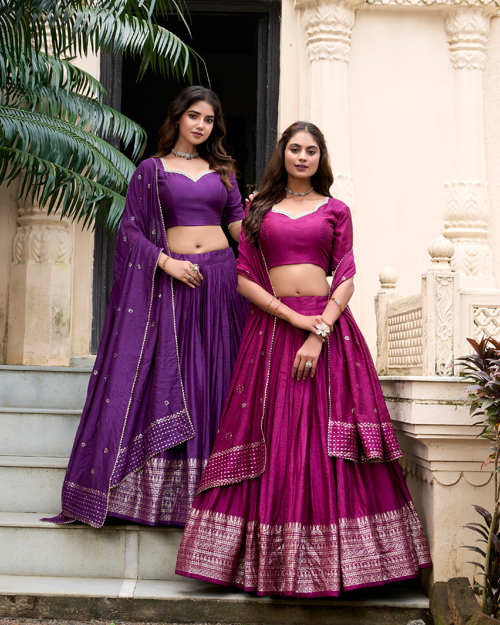 Chanderi Silk Zari Weaving Lehenga Choli for Festive Occasions